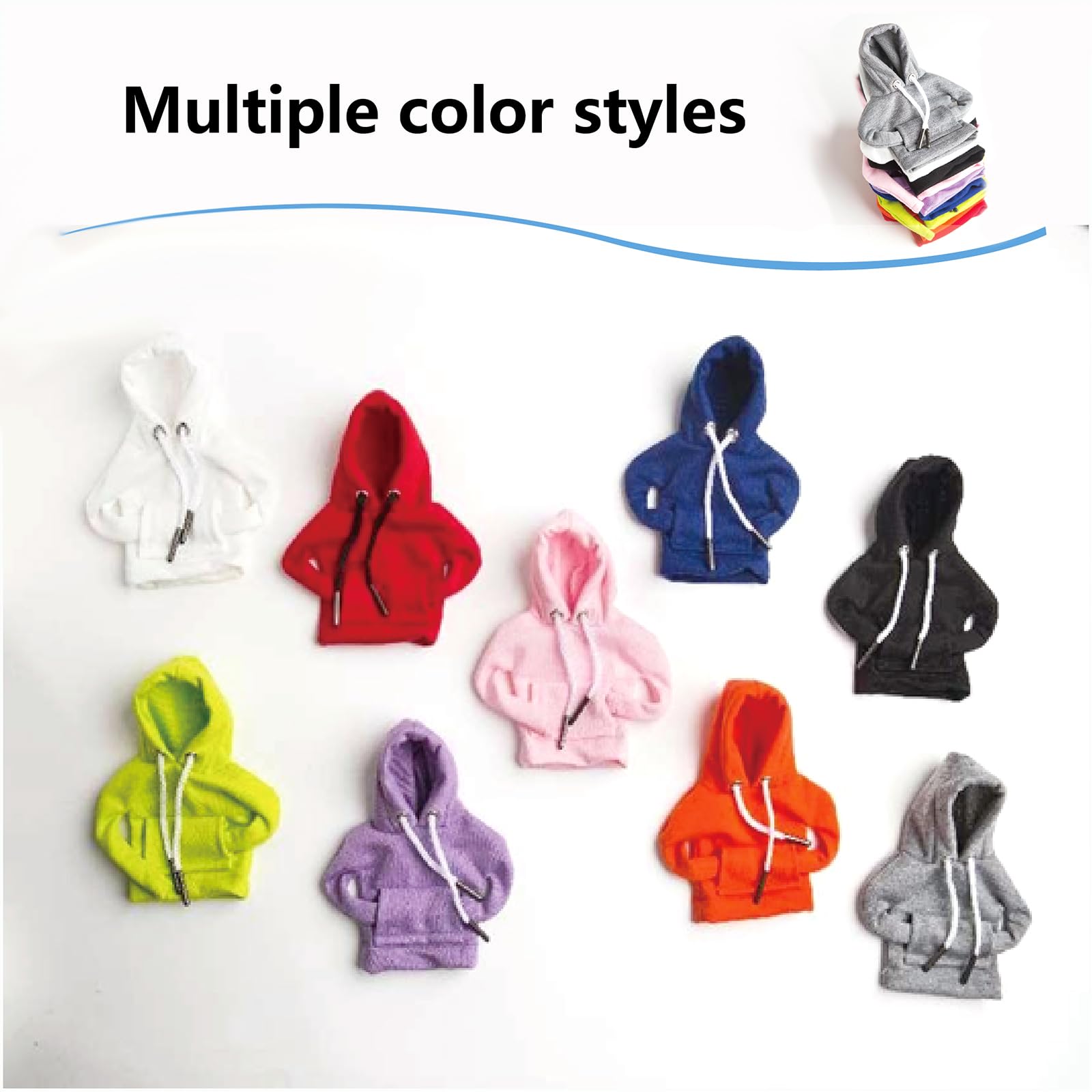 Ecdream 2Pcs Car Shift Knob Hoodies, Funny Sweater Hoodie For Gearshift, Automotive Interior Accessories (Blue And Pink)