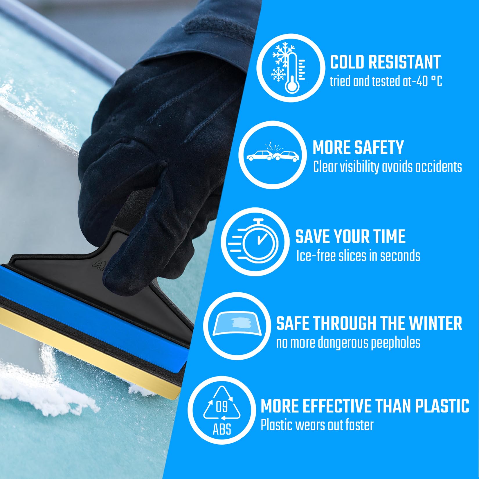 Car Ice Scraper Brass Blade 14,5 Inch Ice Scraper Long Handle Ice Scraper For Car Snow Scraper Ice Scrapers For Car Windshield O
