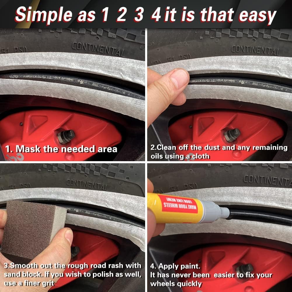Smaphy Wheel Repair Kit, Matte Black Rim Touch Up Paint, 1 Count, Quick & Easy Fix for Roadside Rashes