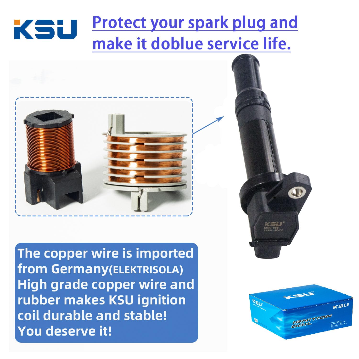 Ksu Coil Pack Compatible With Kia Optima 2.7L V6 2006 2007 2008 2009 2010