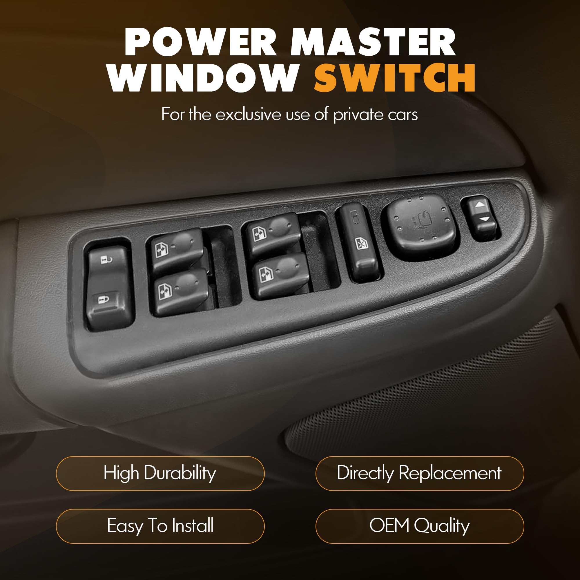 ASOPARTS Driver Side Door Lock and Power Window Switch Assembly, 15883320, Black, Fits 2003-2007 Chevy & GMC Models