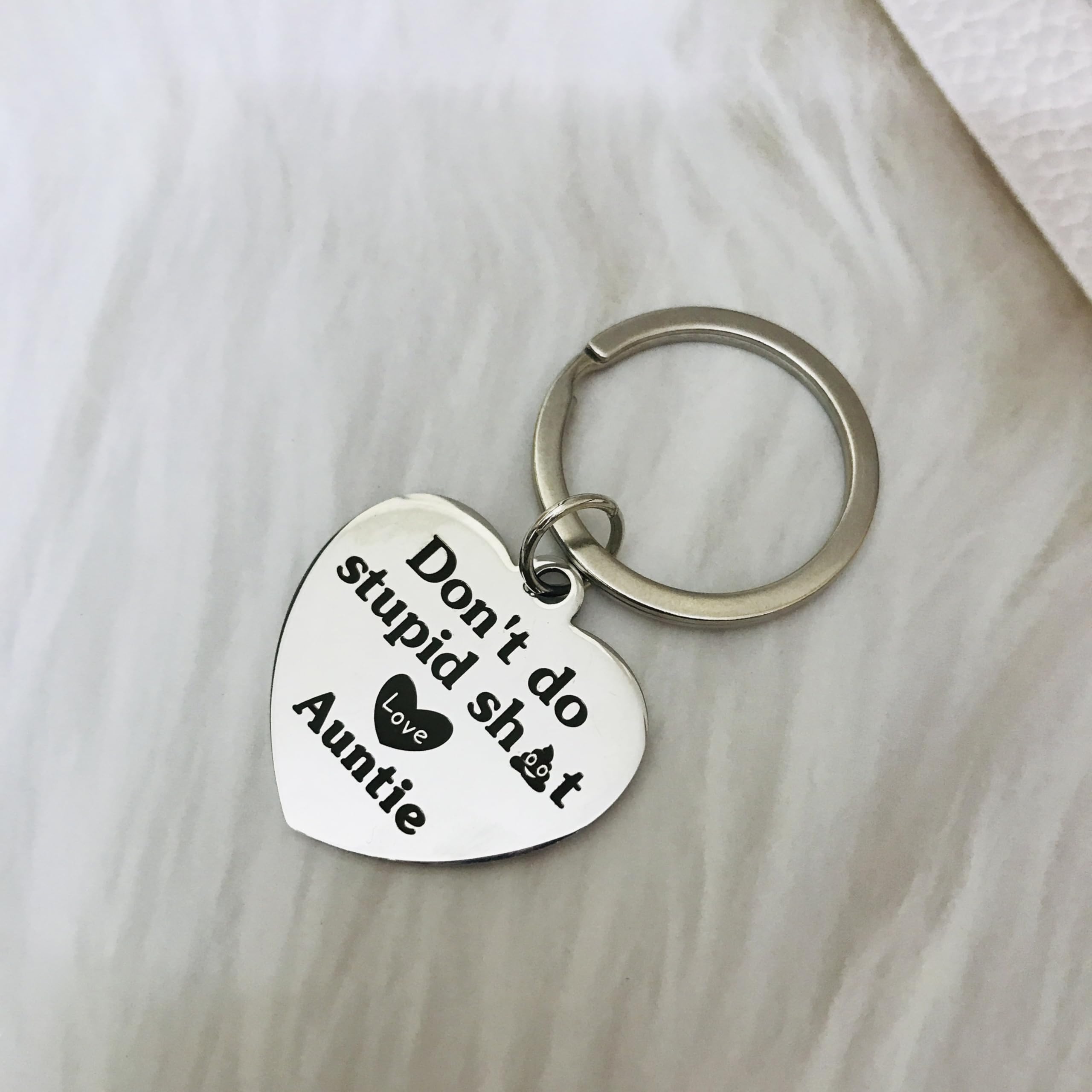 Funny Gifts For Nephew Niece From Aunt Don'T Do Stupid Sh*T Love Auntie Keychain For Teenage Teen Boys Girls Mother'S Day Father