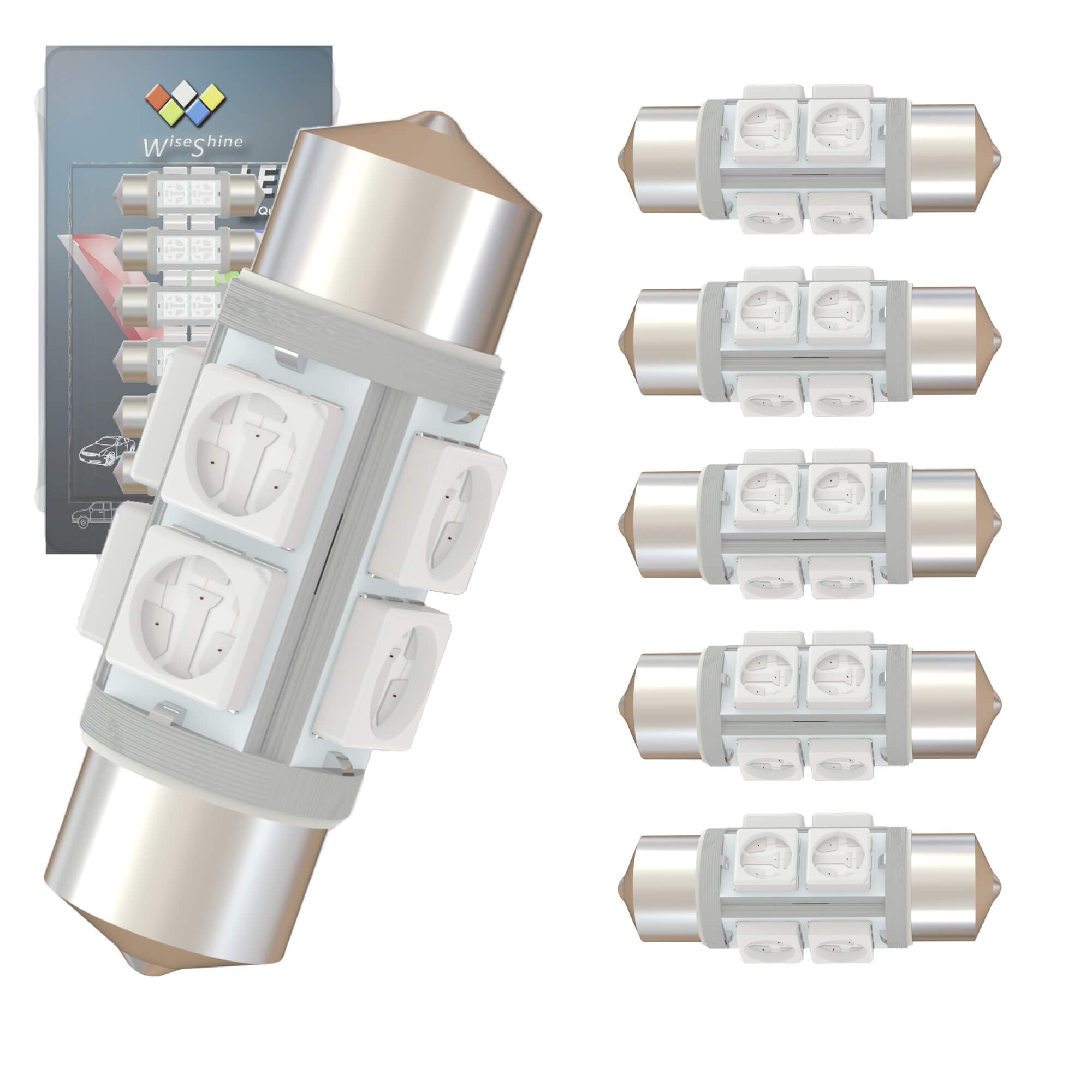 Wiseshine DC 24V 31mm Festoon LED Bulb DE3175 Amber Yellow DE3021 LED Car Bulb for Truck Interior Door Cargo Lights (Pack 6)
