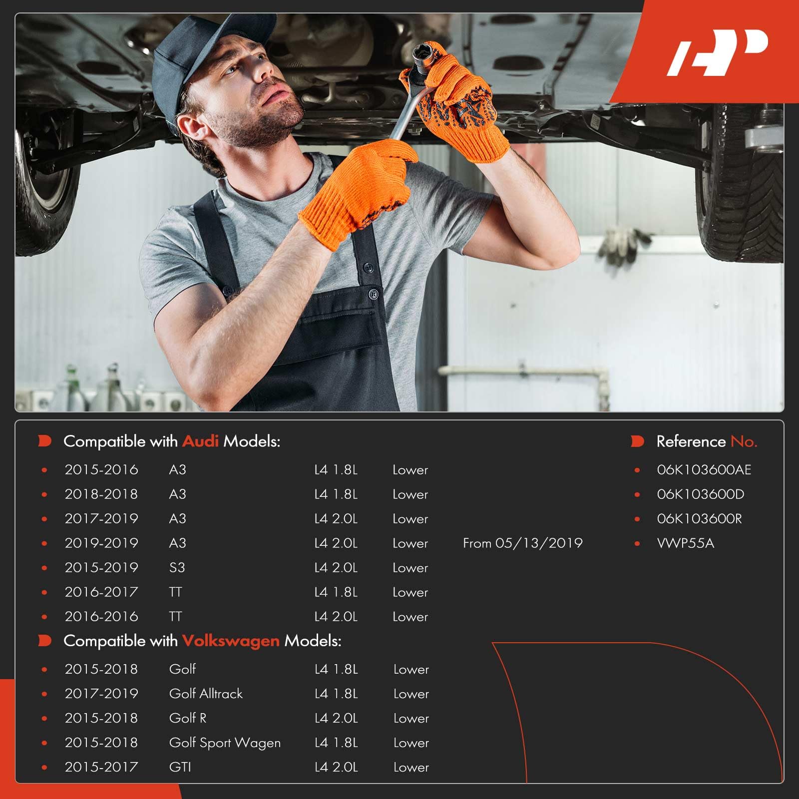 A-Premium Lower Engine Oil Pan Sump With Drain Plug Compatible With Audi A3 2013-2020, Q2 2018-2019, Q3 2019-2020, S3 2014-2020,
