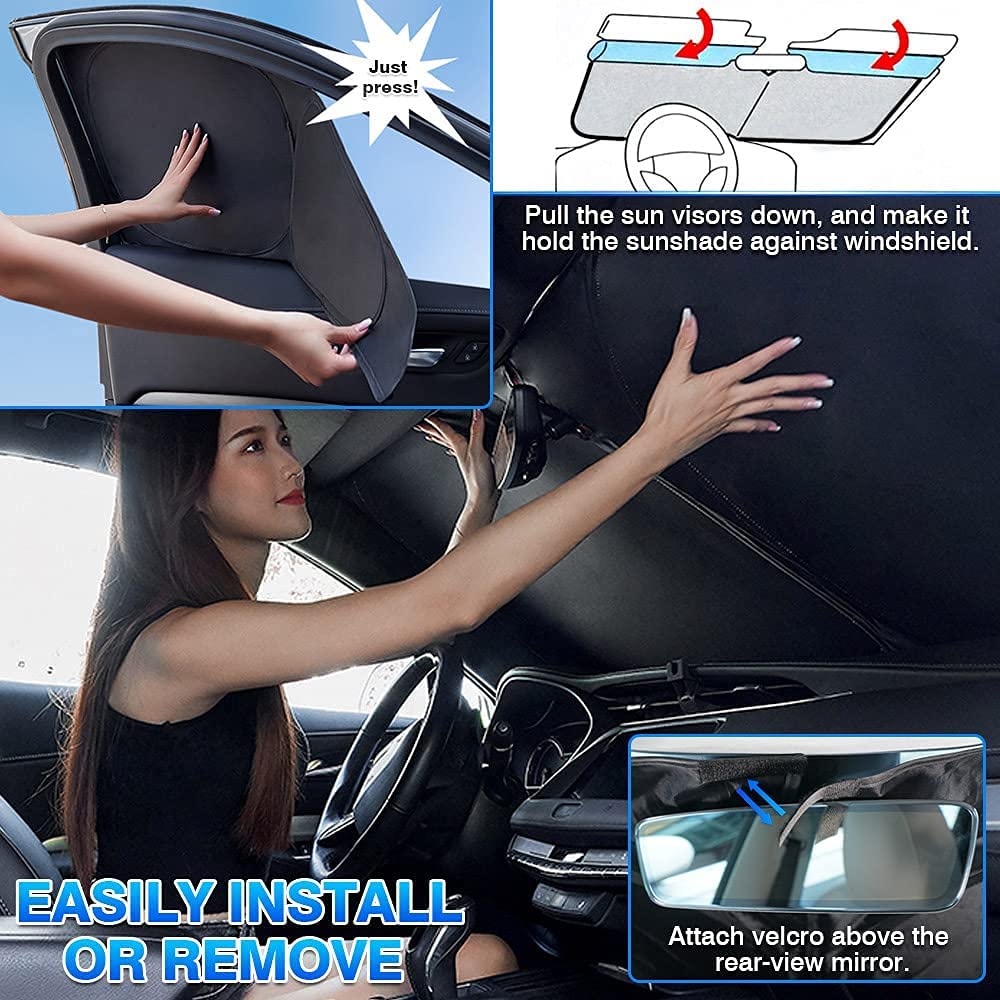 T Tgbros Window Privacy Sunshade For Tesla Model Y Accessories 2020-2024 Windshield Rear Side Window Full Set Car Sun Shades Blo