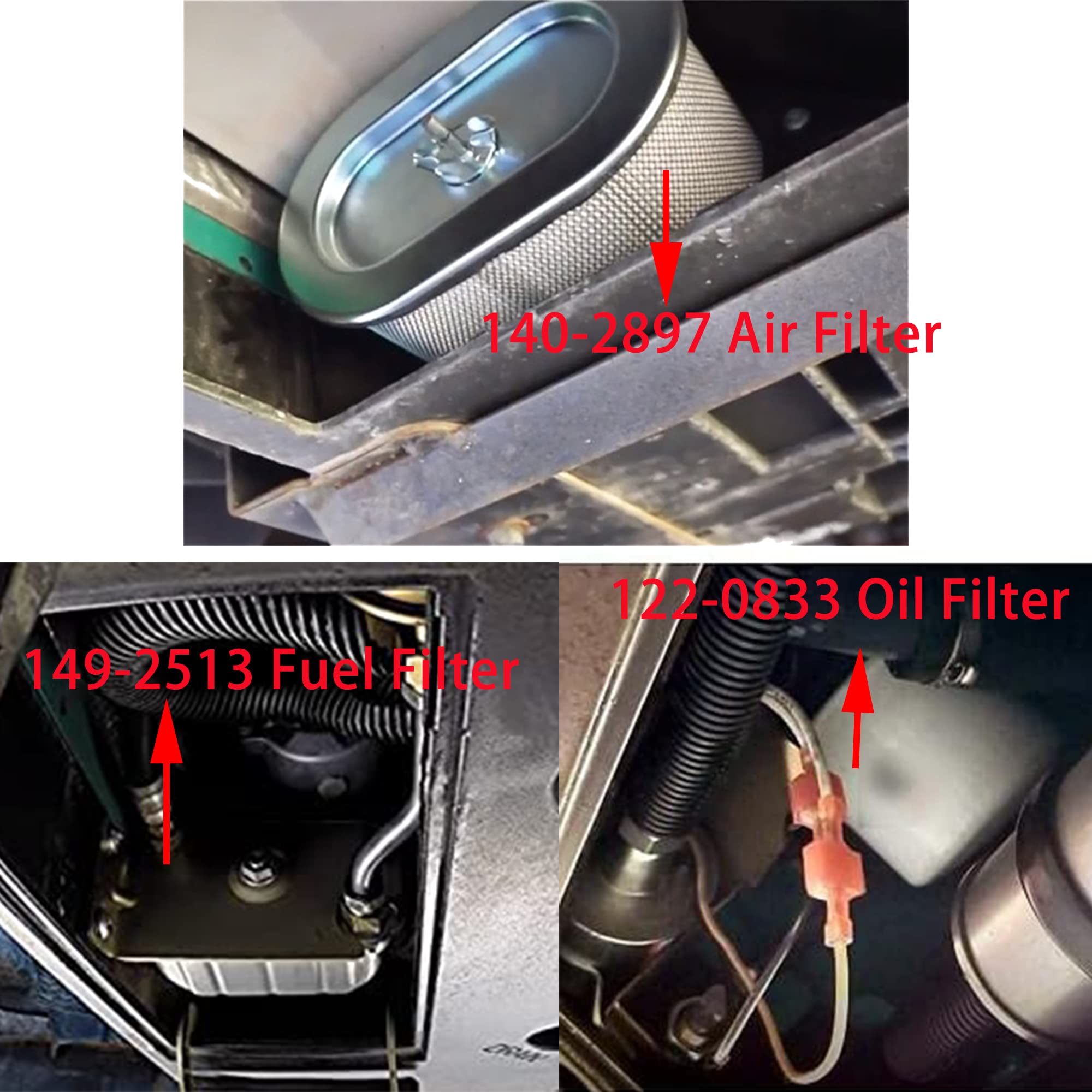Ifjf 149-2513/1492513 Fuel Filter, 122-0833 Oil Filter And 140-2897 Air Filter Replacement For Rv Qd Series Hdkah Hdkak Hdkaj, H