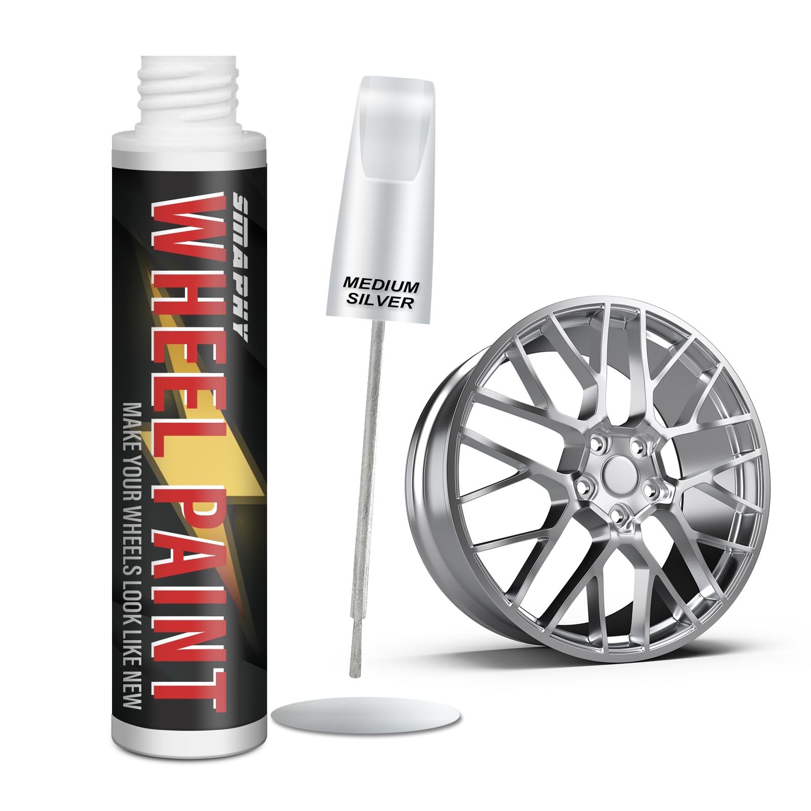 SMAPHY Silver Rim Touch Up Paint - Medium Silver Wheel Repair Paint for Cars