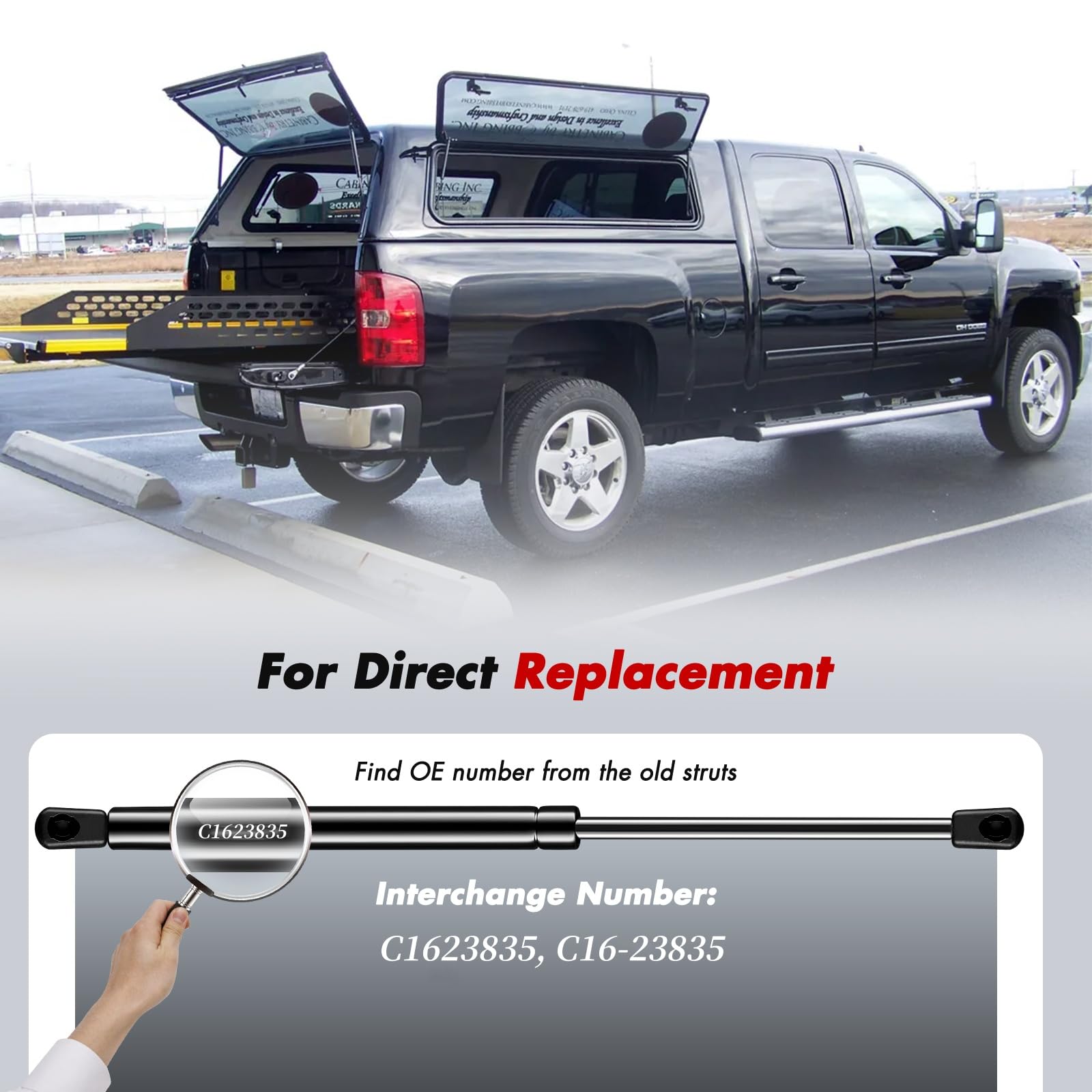 Vepagoo 18 Inch 140Lb/623N Gas Struts Shocks Sping Camper Topper Shell Are Leer Rear Window Truck Canopy Cap Cover Lift Support