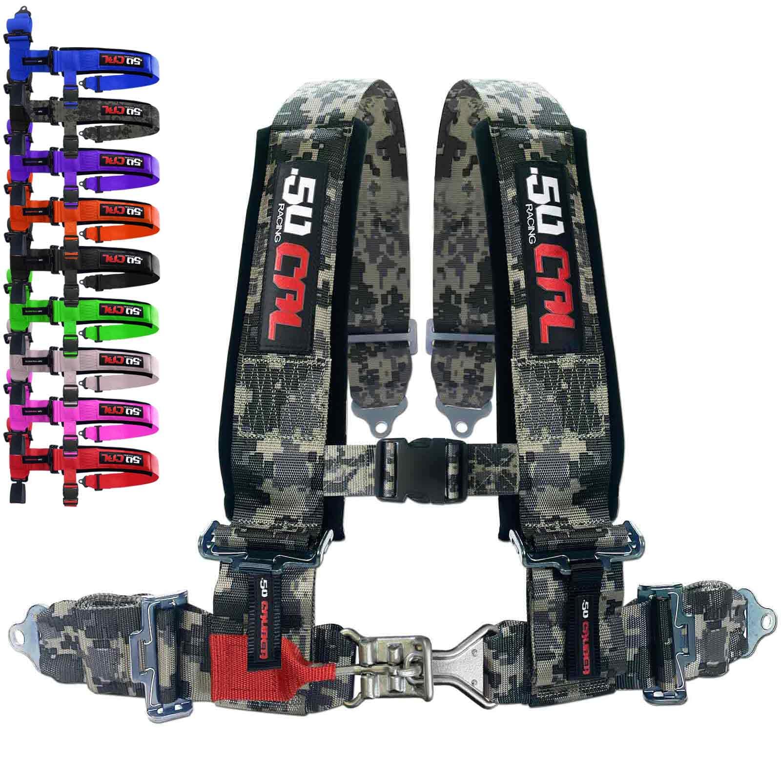 Camouflage 4 point harness for bucket seat with quick latch release, 9 colors to choose from, racing harness 4 point race car UT