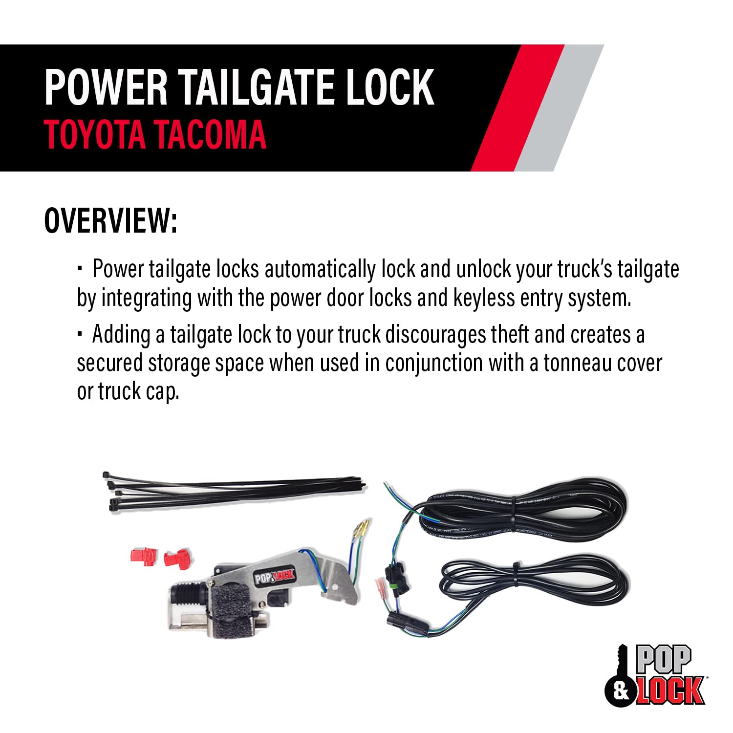 Pop & Lock – Power Tailgate Lock For Toyota Tacoma, Fits Models 2005 To 2015 (Pl8521)