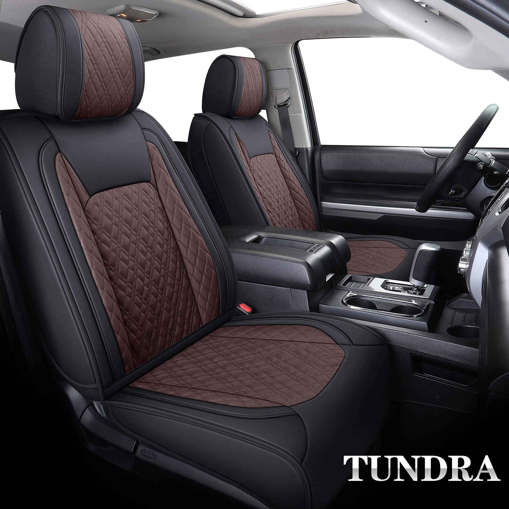 Aierxuan Toyota Tundra Seat Covers Full Set Custom Fit 2008-2025 Crewmax Double Cab Pickup Truck Waterproof Leather Tundrasine Concept Limited Platinum 1794 Edition Car Cushions