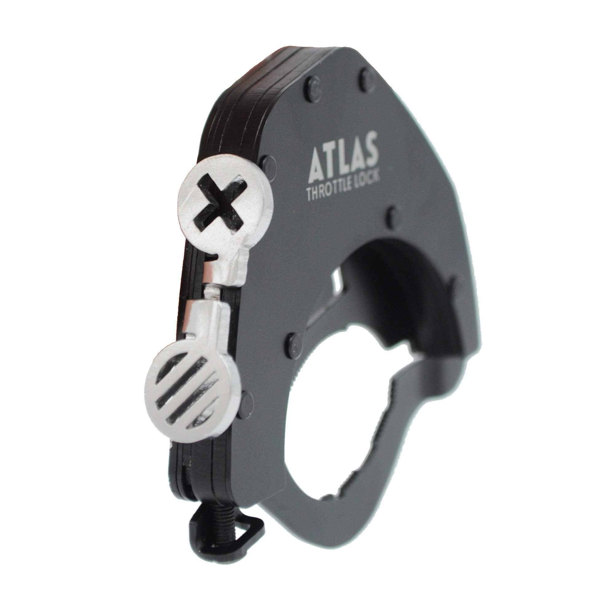 ATLAS Throttle Lock Motorcycle Cruise Control - Top Kit, Black Throttle Assist