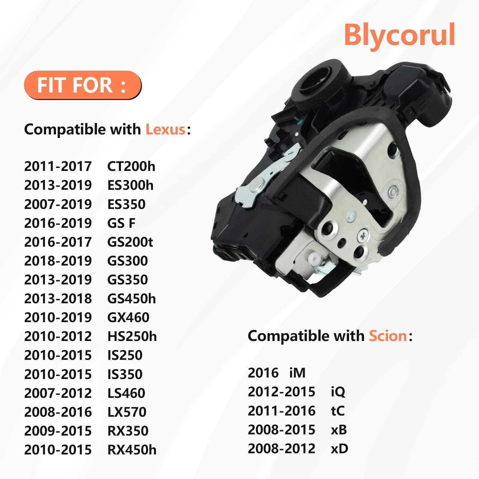Blycorul Door Lock Actuator Motor Compatible with Tundra, Camry, 4Runner, Rav4, Lexus RX350 RX450h, Scion tC xB xD | Replaces #6