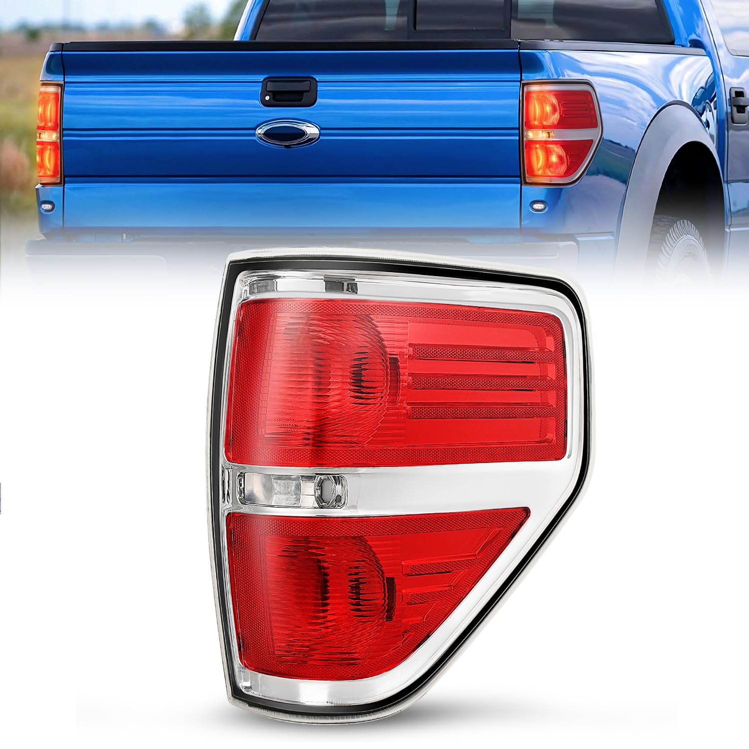 Nilight Taillight Assembly Compatible With 2009 2010 2011 2012 2013 2014 Ford F-150 F150 Pickup Truck Taillight Rear Lamp Replac
