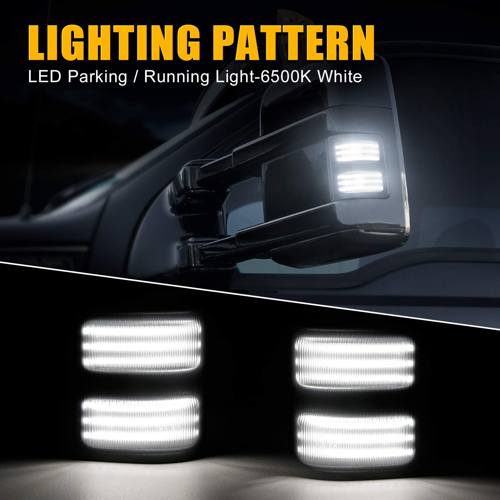 SUPAREE LED Sequential Side Mirror Marker Light - Turn Signal for 2008-2016 F250 F350 F450 F550 Super Duty