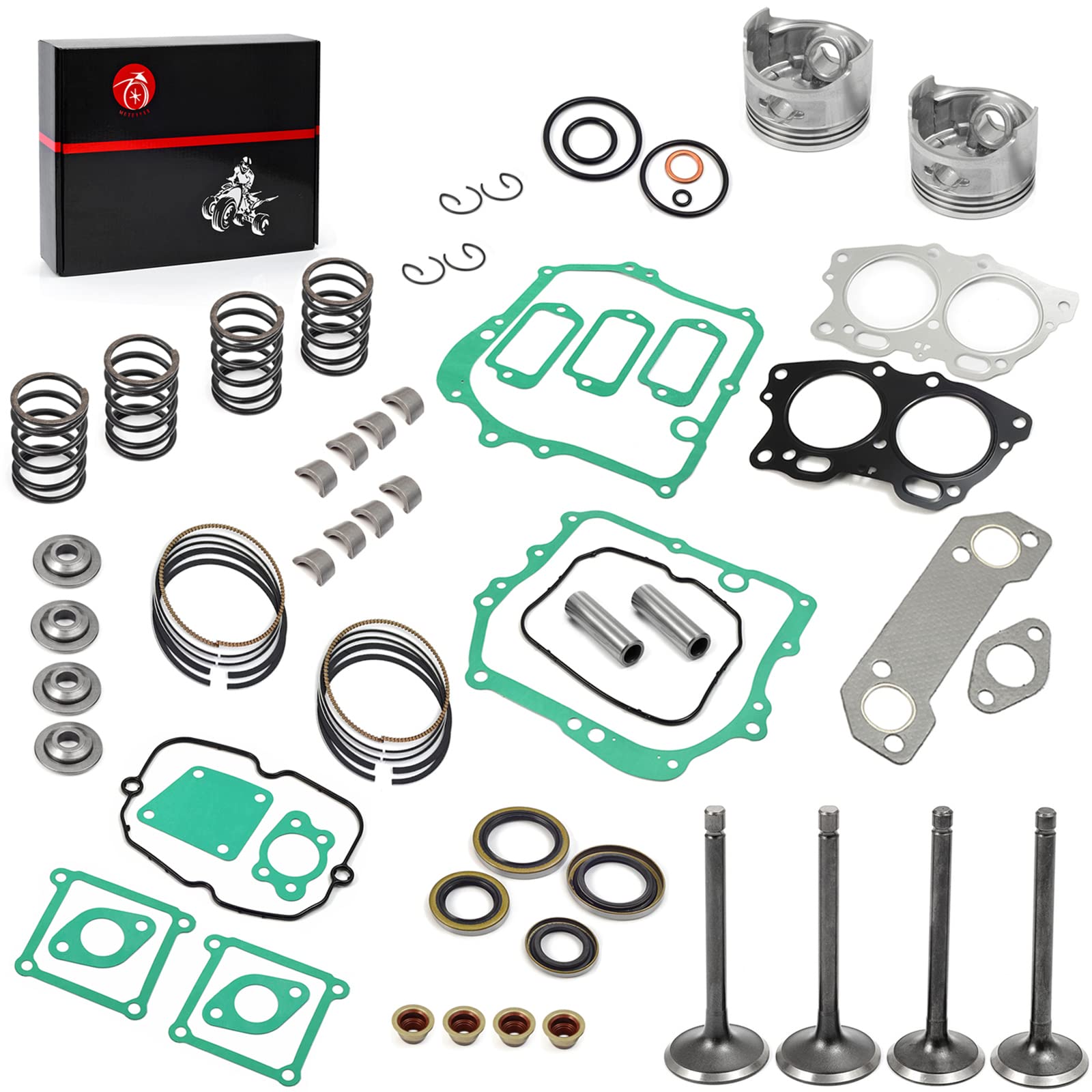 Oversize 0.5mm Engine Rebuild Kit Piston & Ring Gasket Seal Exhaust Intake Valve For EZGO 4 Cycle Gas Golf Cart 350cc EH35C MCI 