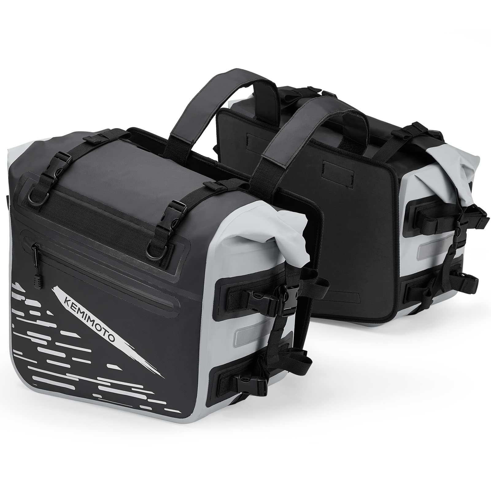 Kemimoto Motorcycle Saddlebags Waterproof (35L*2) 70L Dual Sport Adventure Saddle Bags Touring Street Bike Motor Travel Luggage Bag Motorbike Motorcross Sport Motorcycle Pannier Bags Side Bag