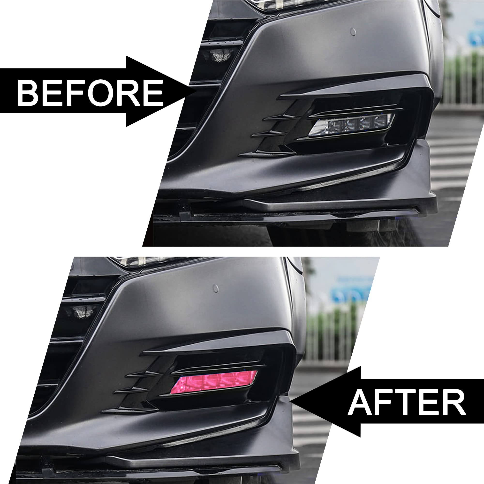 Tomall Vinyl Smoke Tint Fog Light Films Compatible With Honda 10Th Accord 2018-2020 Fog Lamp Light Transmission Stickers Auto Se