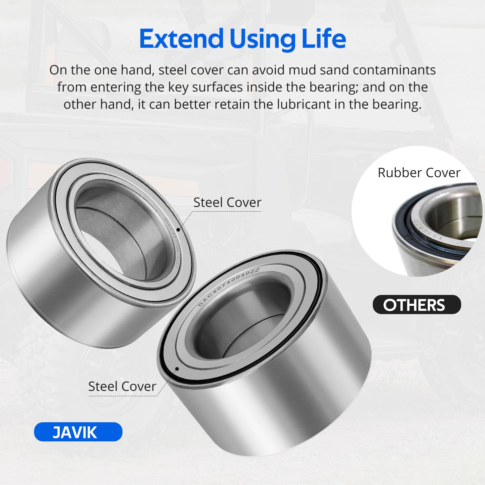 Front & Rear Wheel Bearings For Polaris Rzr Ranger Ace Brutus Pro Xd Heavy Duty, Oem# 3515090 3514699 3585502 3514635 3514917
