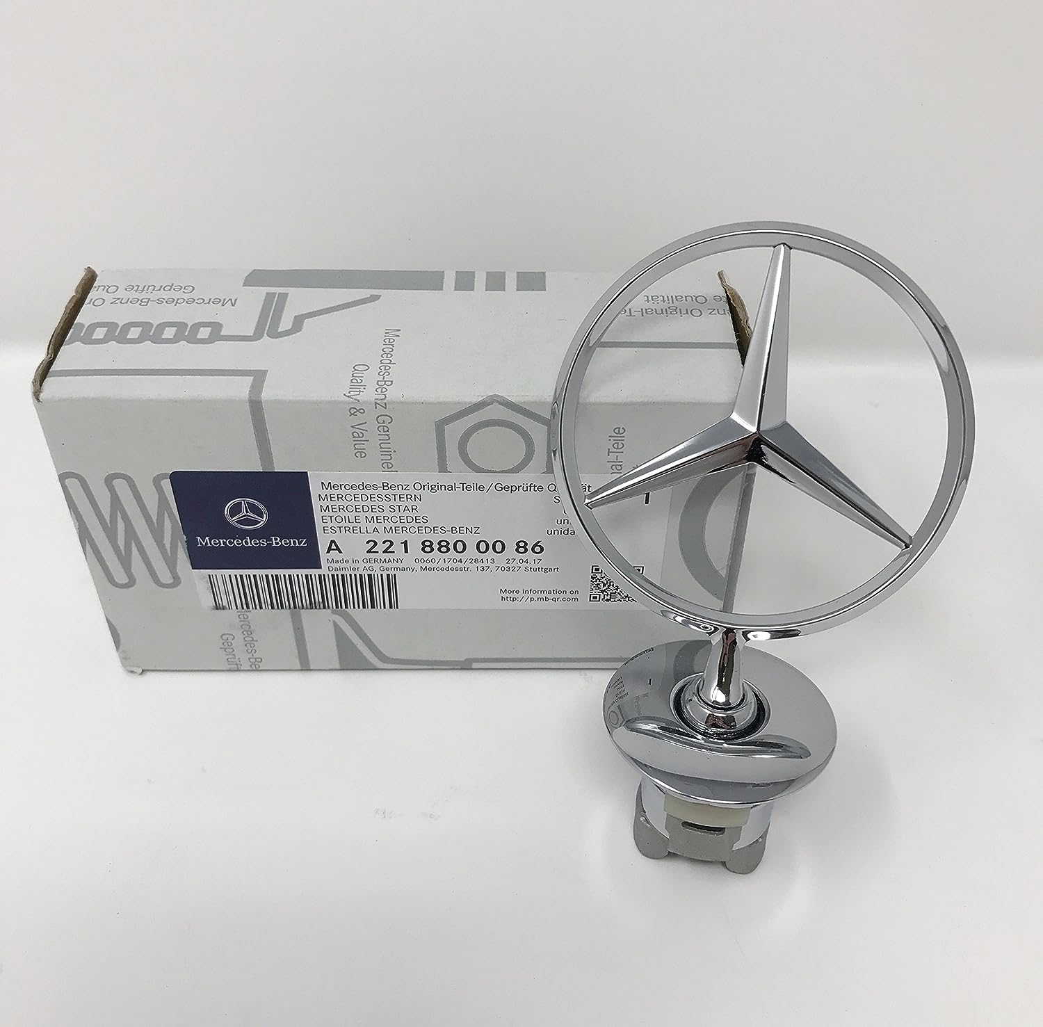 Mercedes-Benz Genuine MERCEDES STAR A2218800086 Metal Silver Emblem