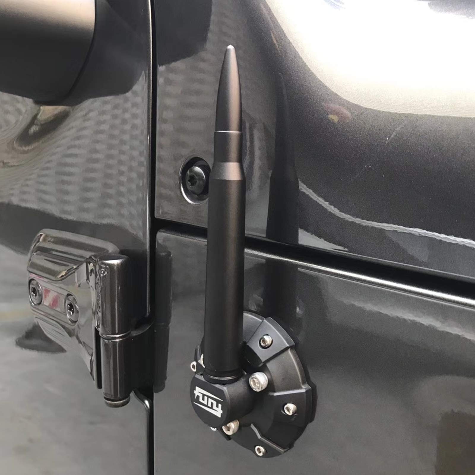 MAIKER Compatible Radio Antenna Base Cover for 2007-2023 Jeep Wrangler JK/JL/JT - Black, 3.7''x3.46''x1.3'',