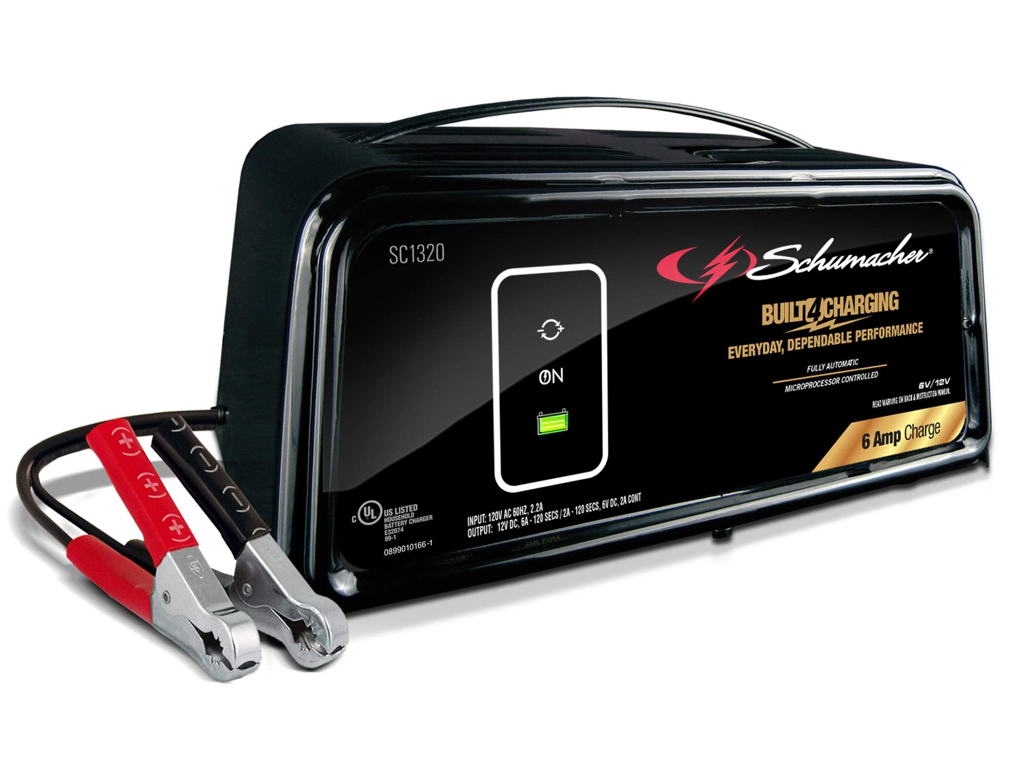 Schumacher Electric SC1320 Fully Automatic Battery Charger, Maintainer, and Auto Desulfator 6 Amp/2 Amp, 6V/12V - For Cars, Truc