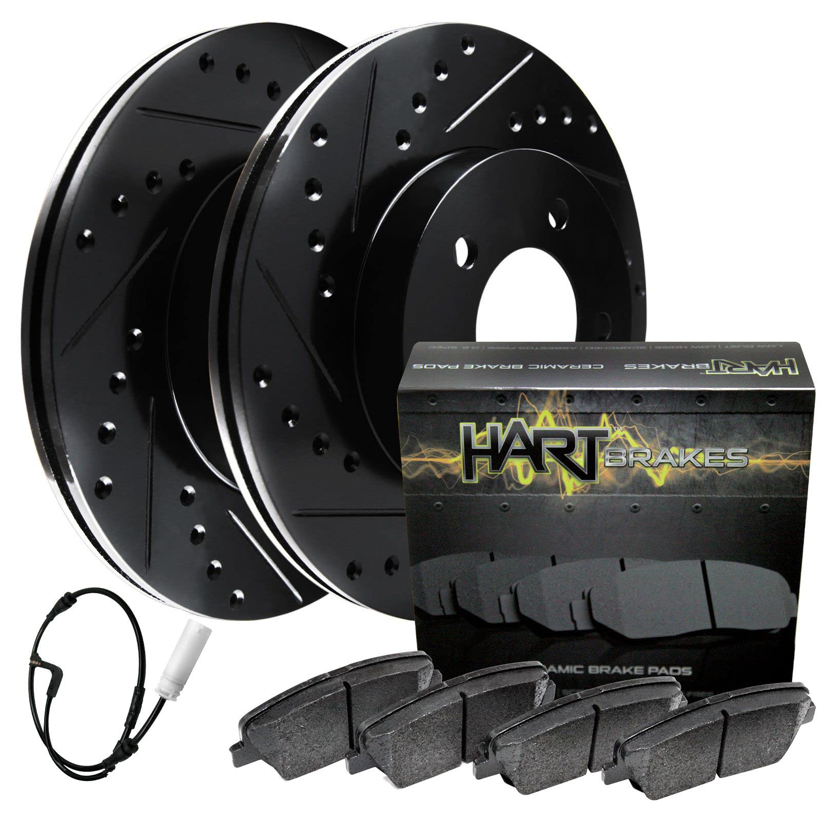 Hart Brakes Front Brakes And Rotors Kit |Front Brake Pads| Brake Rotors And Pads| Ceramic Brake Pads And Rotors - Bhcf.34125.02