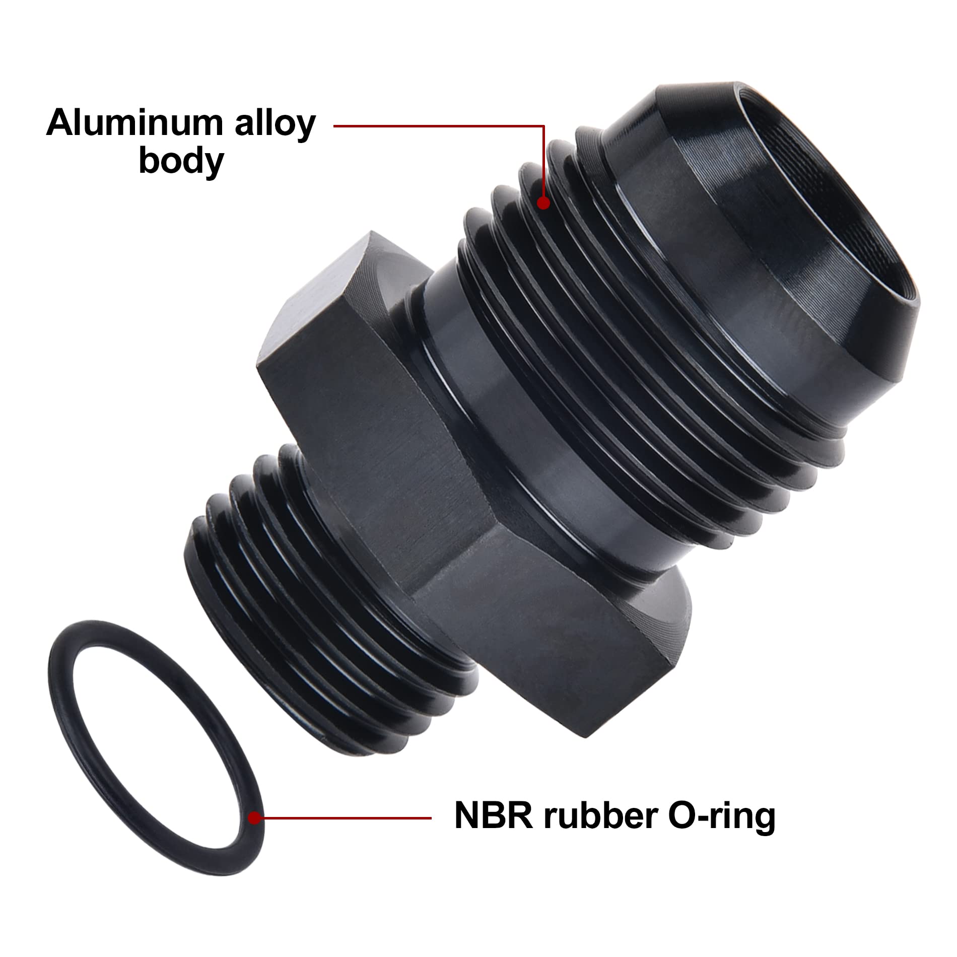 Evil Energy 8An Flare To An6 Orb Male O-Ring Fitting Adapter 4Pcs