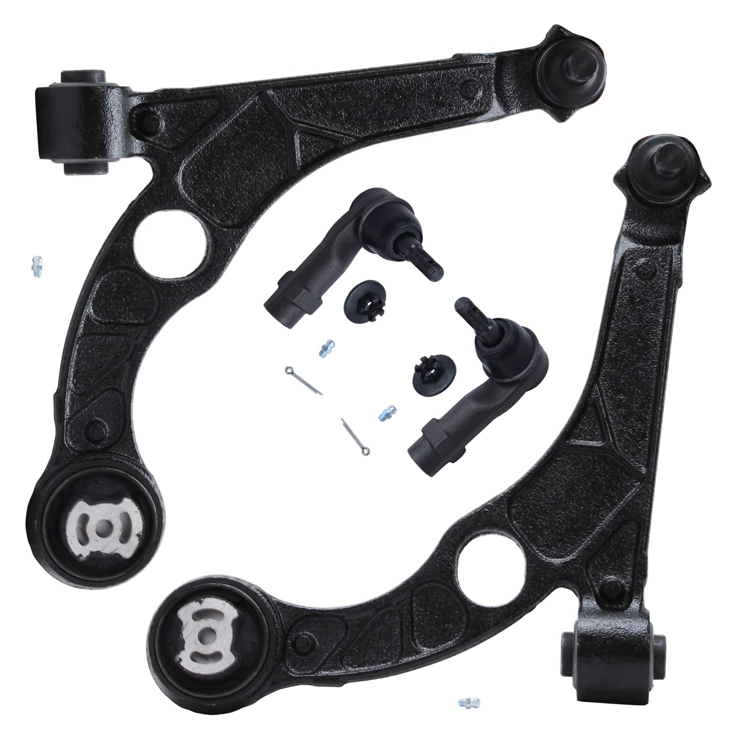 Detroit Axle - 4pc Front End Control Arms Kit for 13-16 Dodge Dart, 15-17 Chrysler 200, 2 Lower Control Arms 2 Outer Tie Rod End