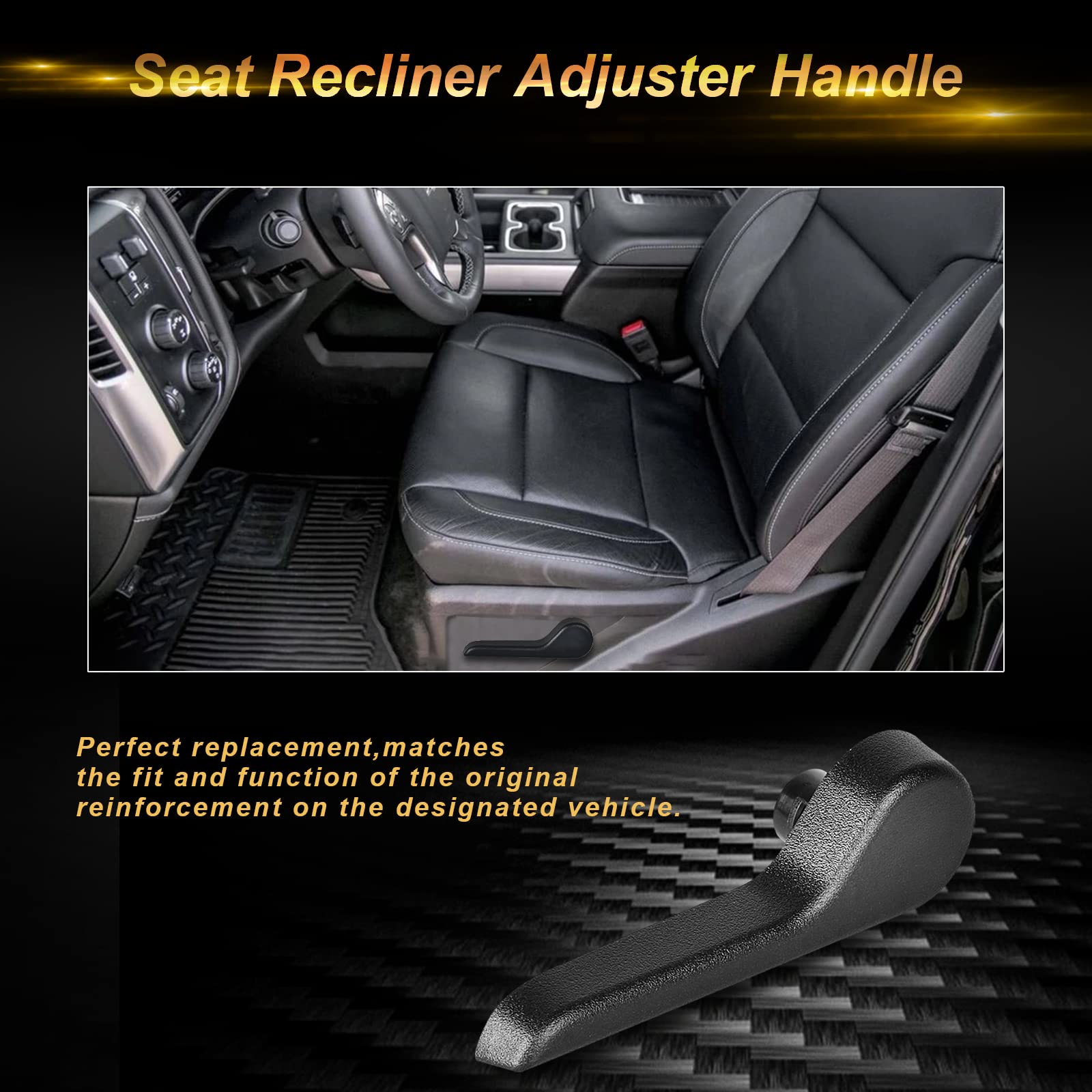 Bjyxshop Black Seat Recliner Handle Lever Seat Back Adjustment Front Left Driver Side Replacement For Chevy Silverado Suburban 2