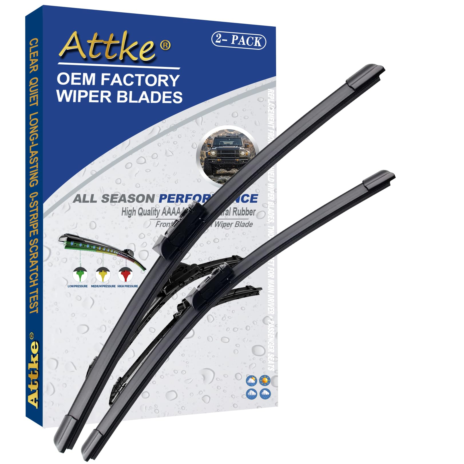 Attke Oem Quality Front Windshield Wiper Blades, Factory Replacement Toyota Prius 2016-2021,28''+16'' Wiper Blades (Set Of 2)
