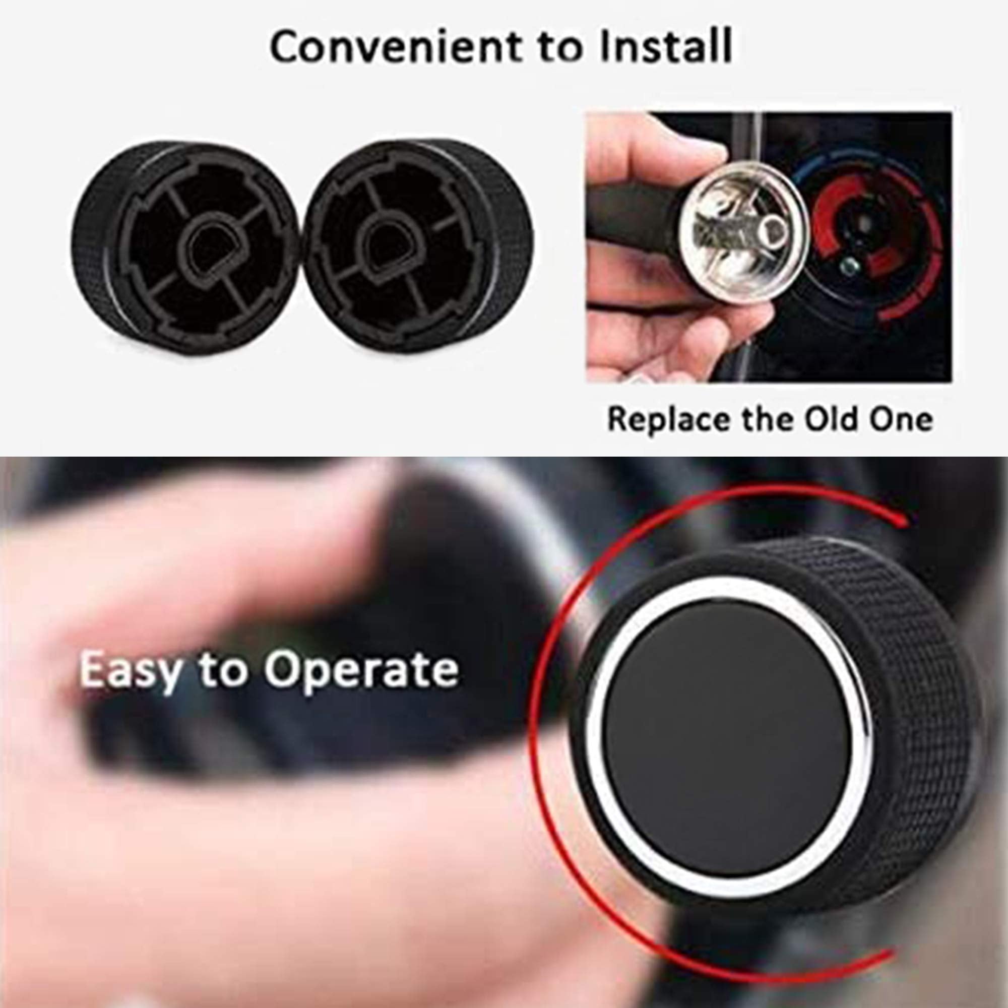 Rear Radio Volume Control Knob Button with AC Dash Button Stickers Repair Kit for Select GM Vehicles for 07-14 Chevrolet Chevy G