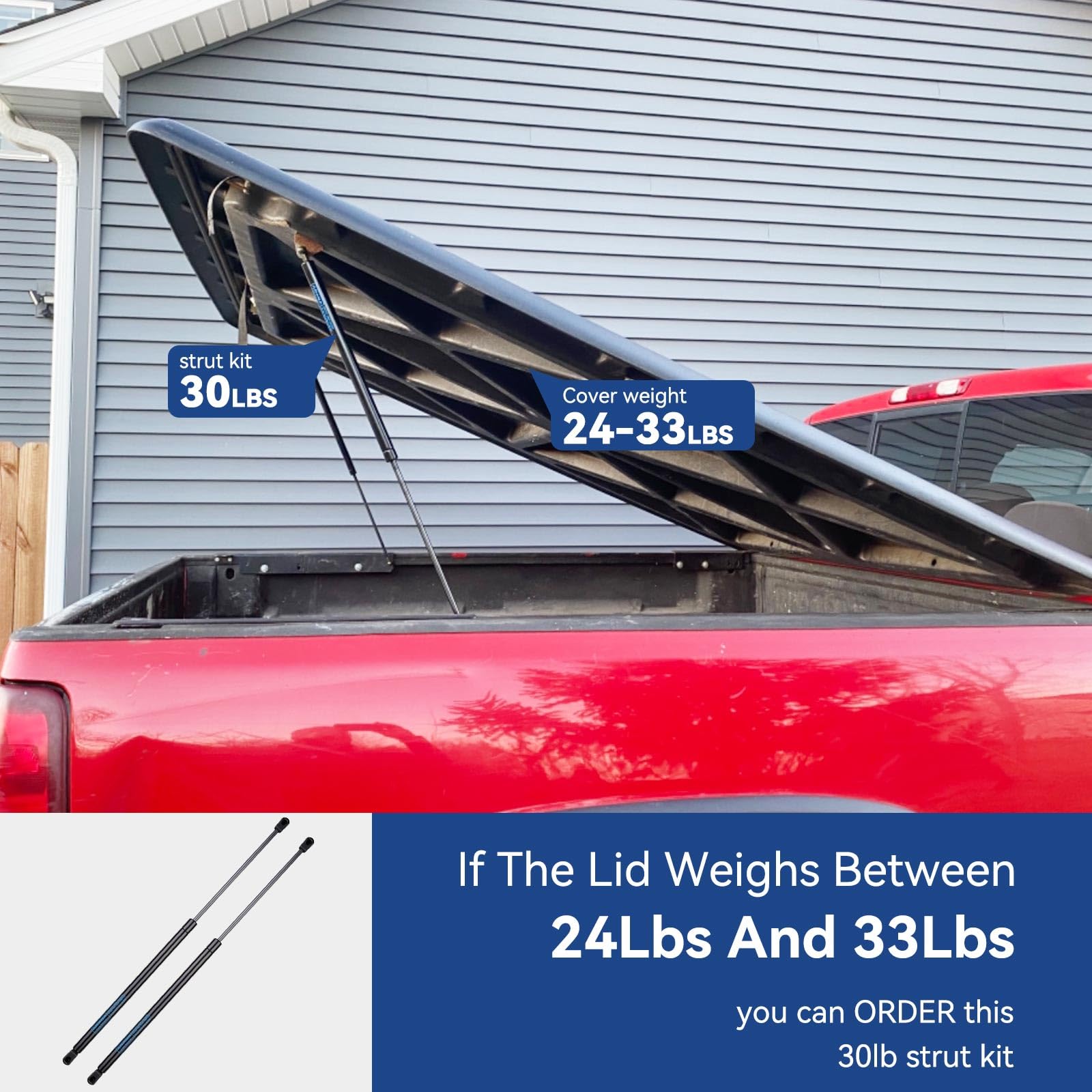 Arana Gas Struts 24 Inch 60Lbs With 10Mm Ball Socket, 24 '' Gas Spring Shocks Lift Supports For Heavy Duty Lid Snowmobile Traile