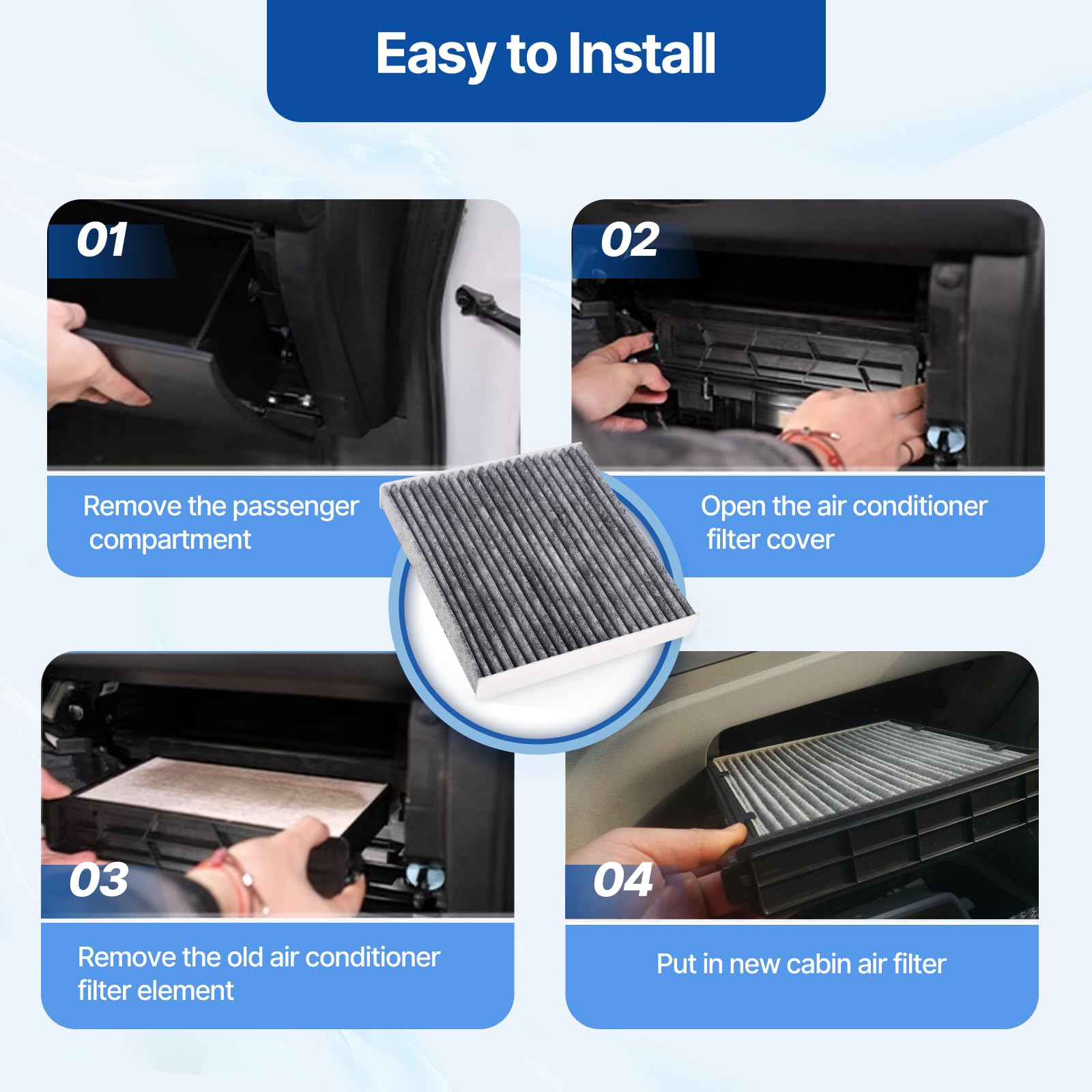 Ruito Cabin Air Filter Includes Activated Carbon, Compatible With 2011-2022 Durango, 2011-2021 Grand Cherokee, 2022 Grand Cherok
