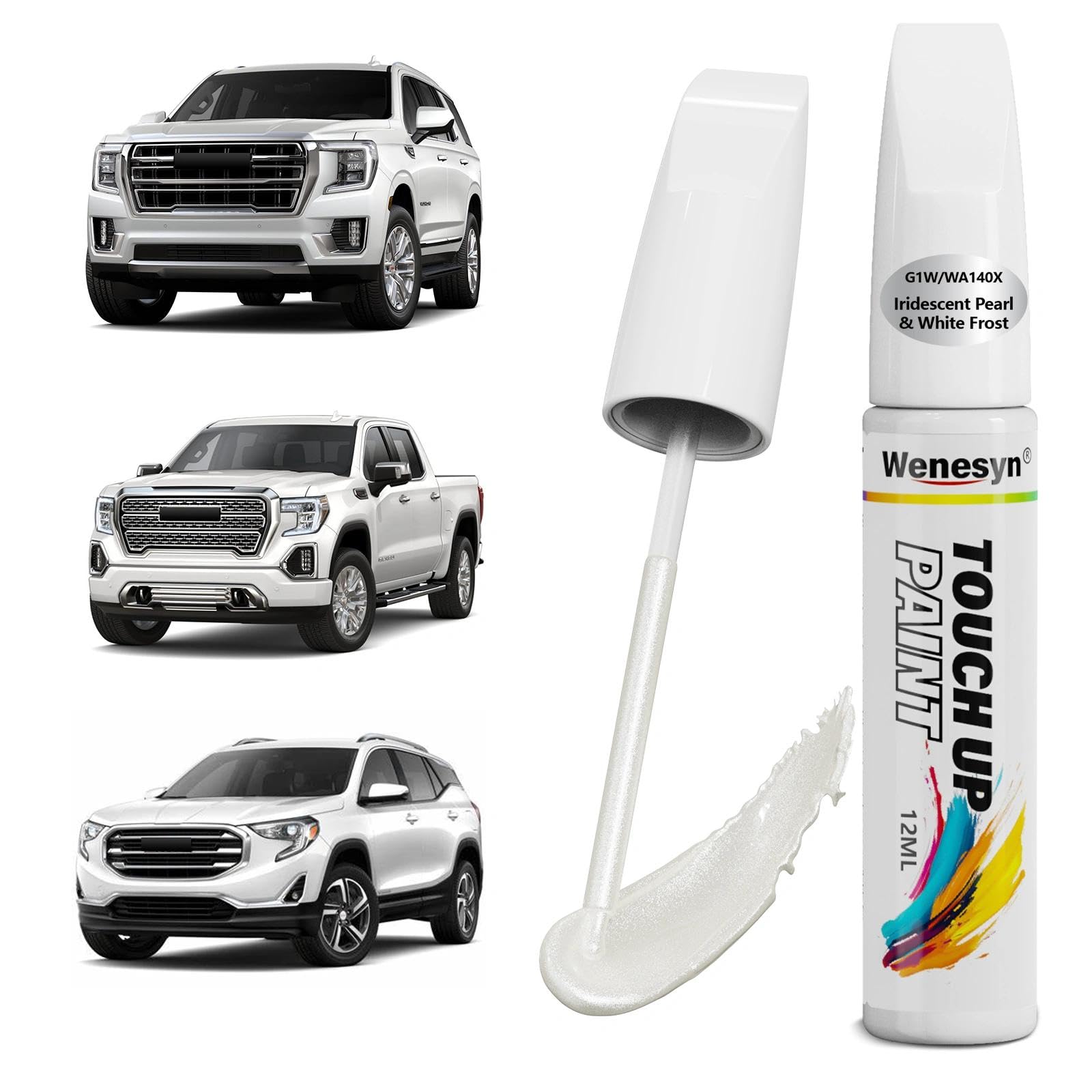 Wenesyn WA140X G1W White Frost Touch Up Paint Compatible with GMC, Car Paint Scratch Remover for Nicks & Chips Repair, Automotiv