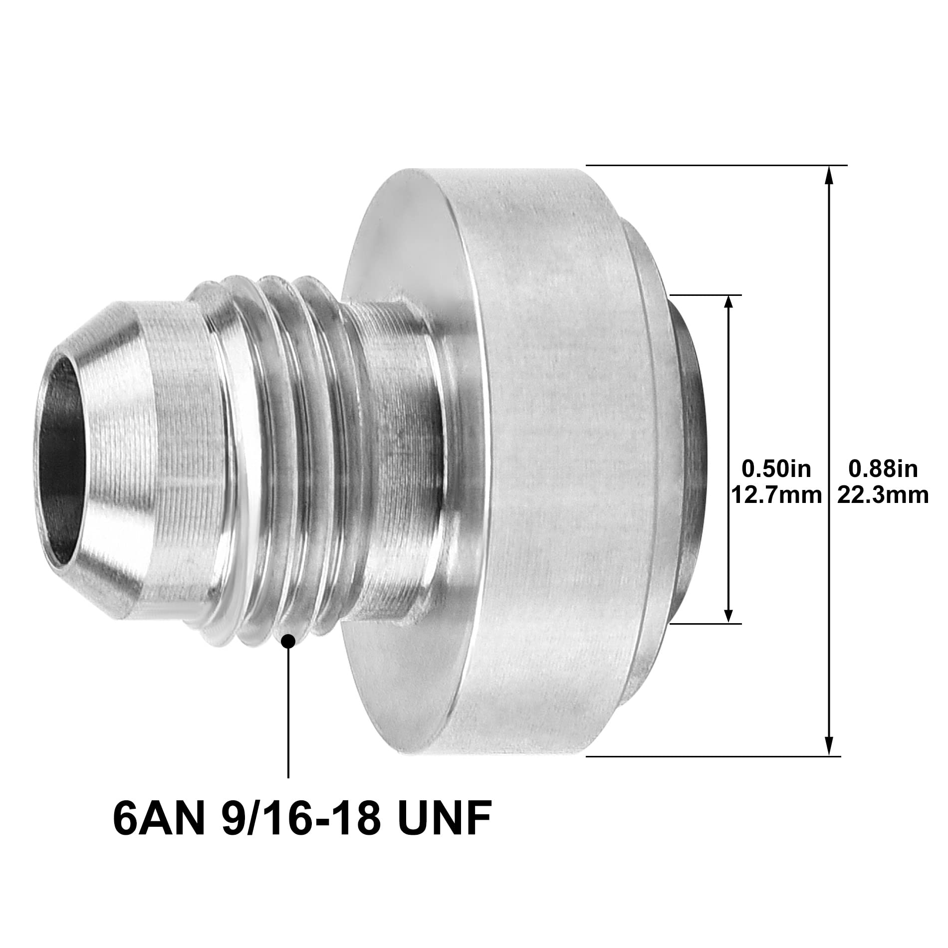 Evil Energy Male 6An Weld On Bung Fitting Stainless Steel 2Pcs