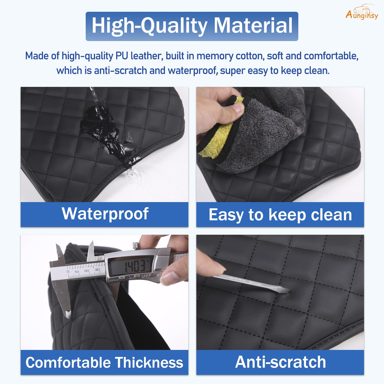 Aunginsy Car Leather Center Console Protector Cover Compatible With Kia Telluride 2020-2024 Center Console Armrest Seat Box Cove