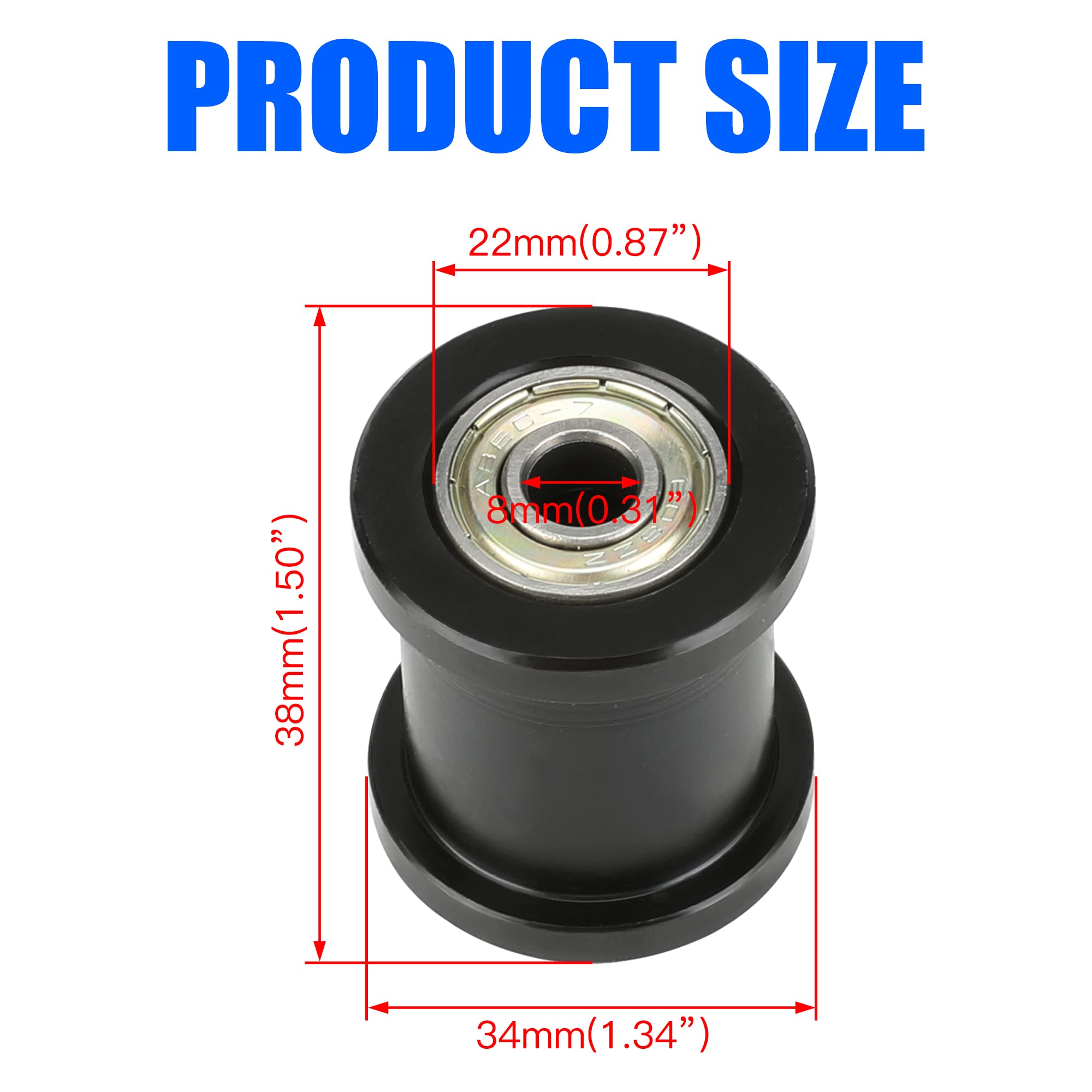 YOXUFA Mini Bike Chain Tensioner - 8mm Roller for Coleman CT100U, Metal, 1 PCS