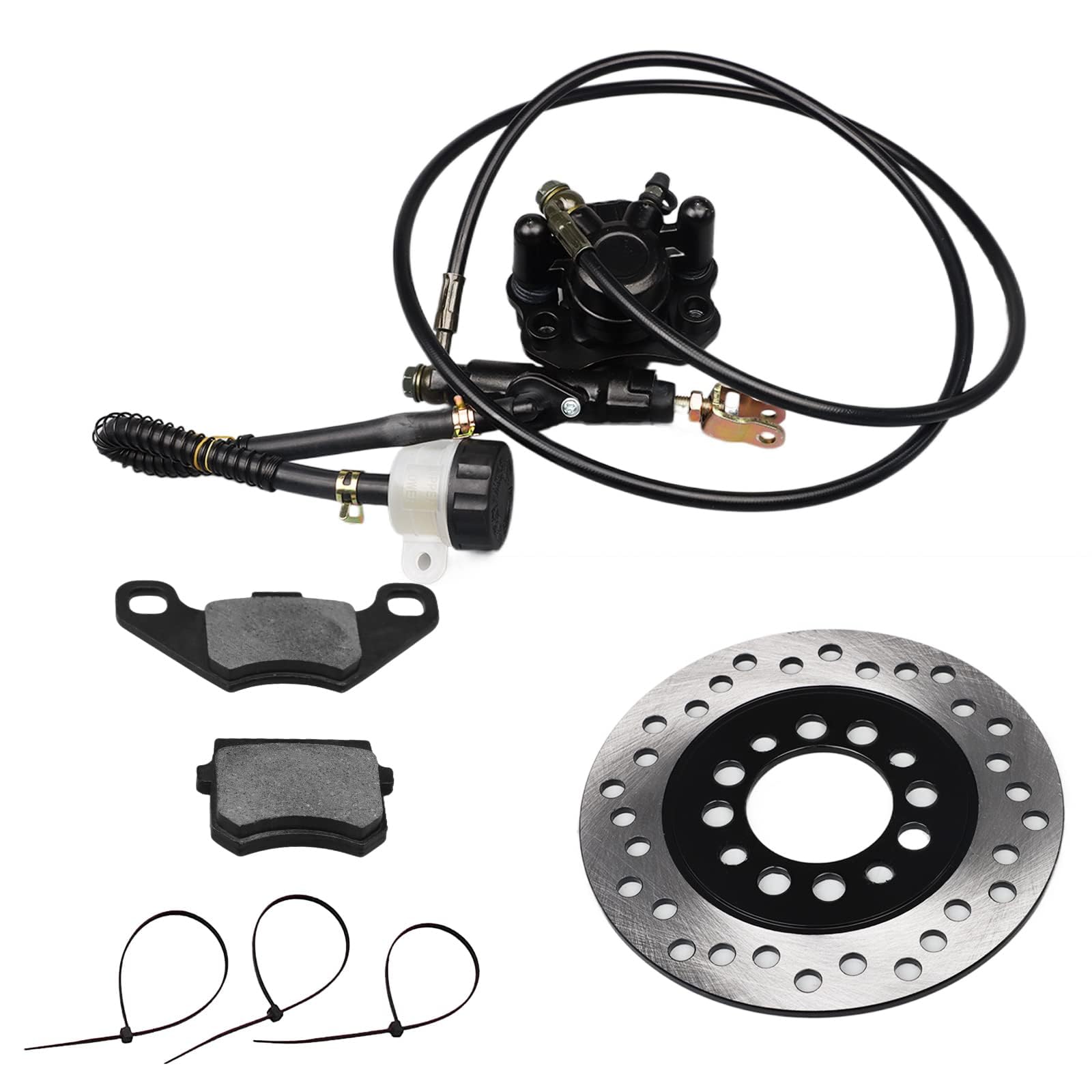 HIMARKLIF Hydraulic Rear Disc Brake Caliper System Disk Rotor Pads Compatible with Dirt Bike Quad Wheel ATV Go-kart 150cc 200cc 