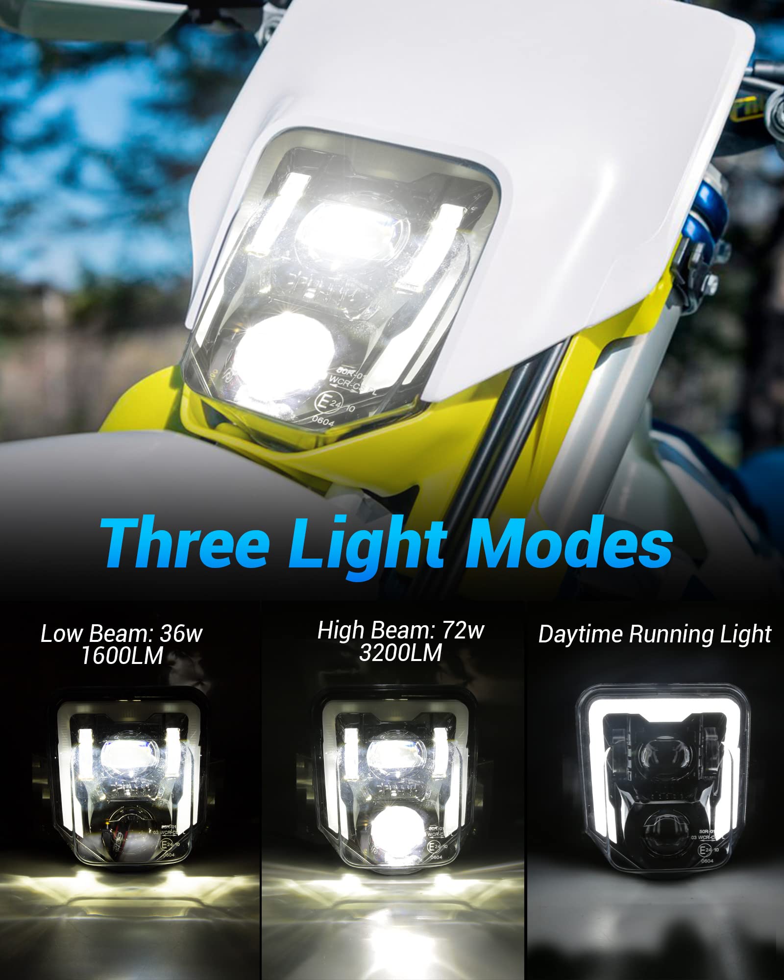 XPCTD Dirt Bike Headlight 3200LM LED Motocross Headlight with DRL Fit For Husqvarna 2017-2023 FE250 FE350 FE450 FE501 FE501S FE7