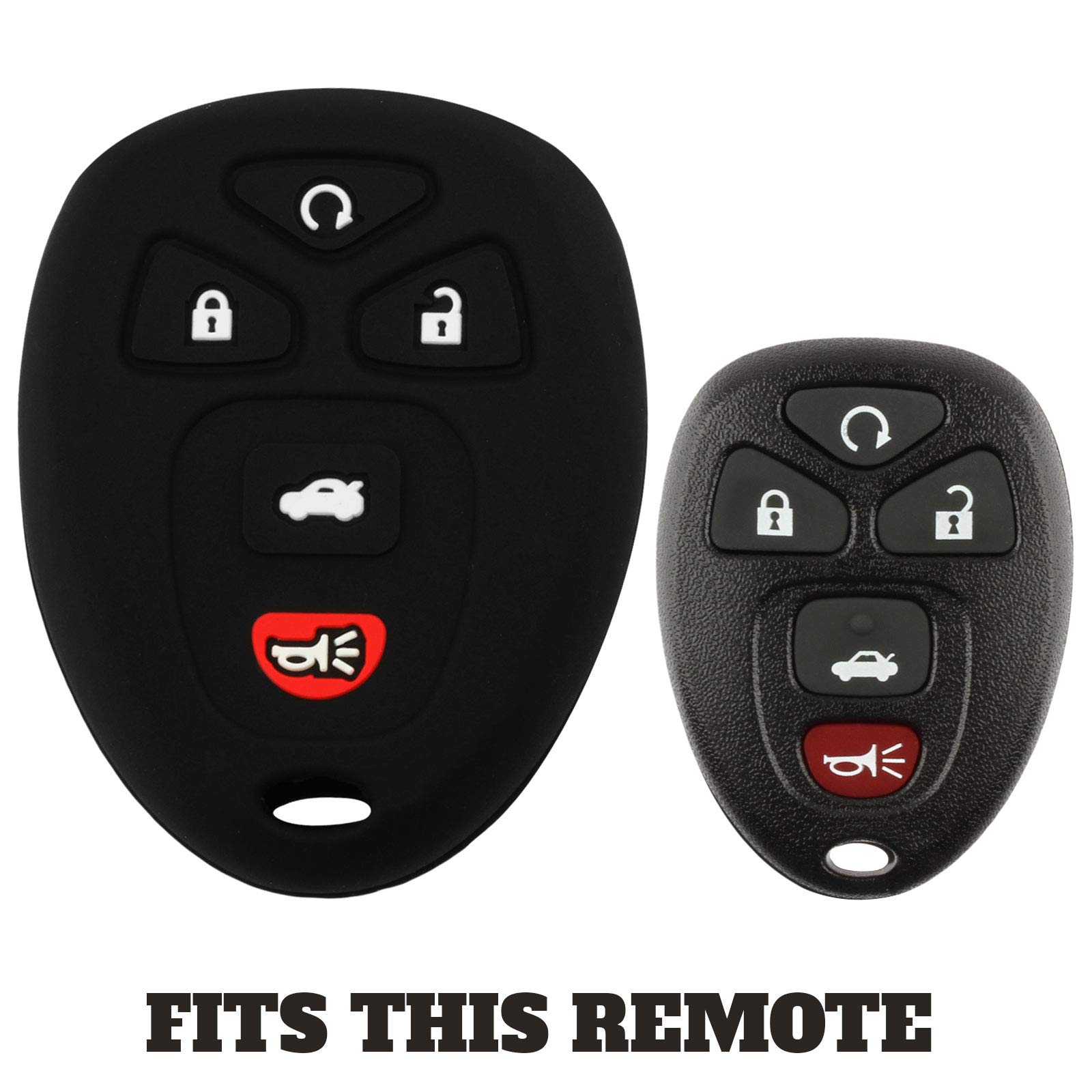 Keyguardz Keyless Remote Car Key Fob Shell Cover Rubber Protective Case For Chevy Gmc Cadillac (Pack Of 2)