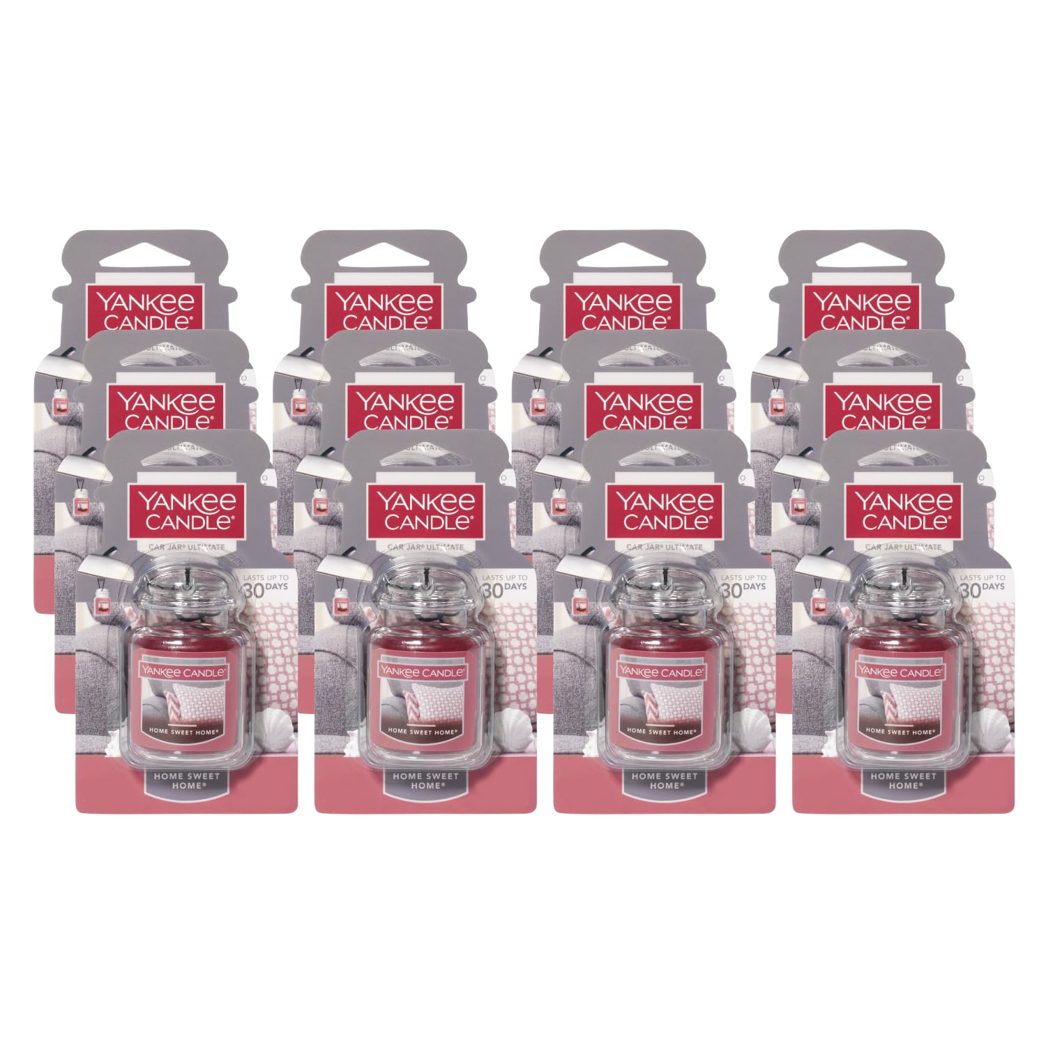 Yankee Candle Car Air Fresheners, Hanging Car Jar Ultimate, Neutralizes Odors Up To 30 Days, Home Sweet Home, 0.96 OZ (Pack of 1