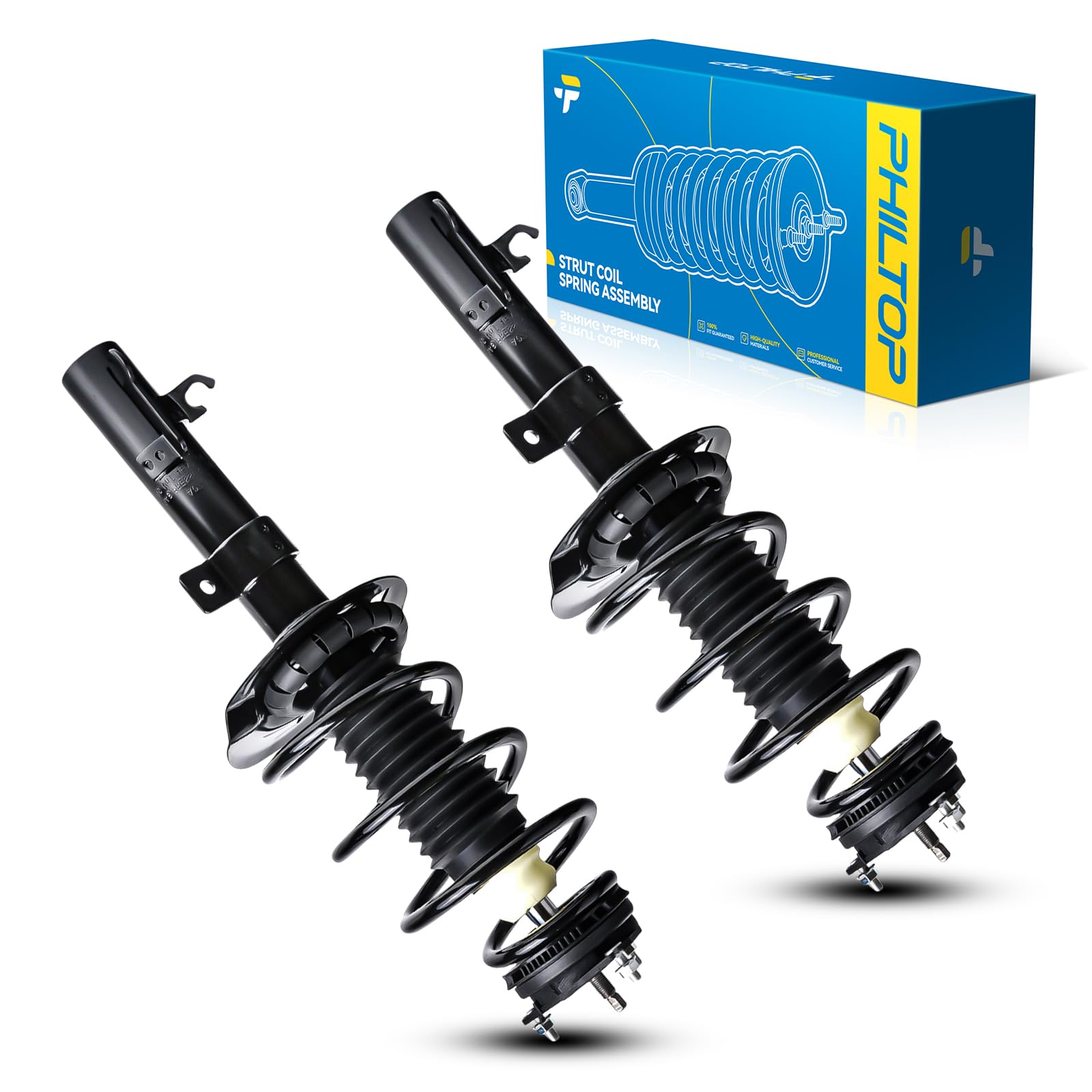 Philtop Front Struts Shock Absorber Fit For Focus 2008 2009 2010 2011, Complete Struts With Coil Spring Assembly, Quick Suspensi