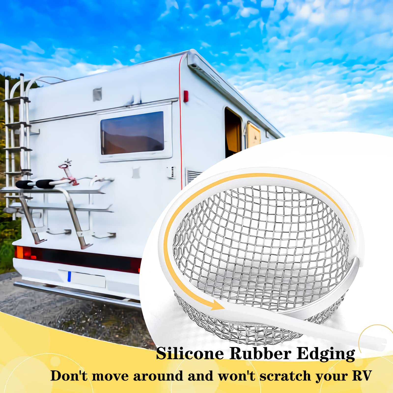Eazy2Hd 3 Pack Rv Furnace Vent Cover Screens For Rv Water Heater Vent Cover Rv Bug Screen Flying Insect Screen Stainless Steel M