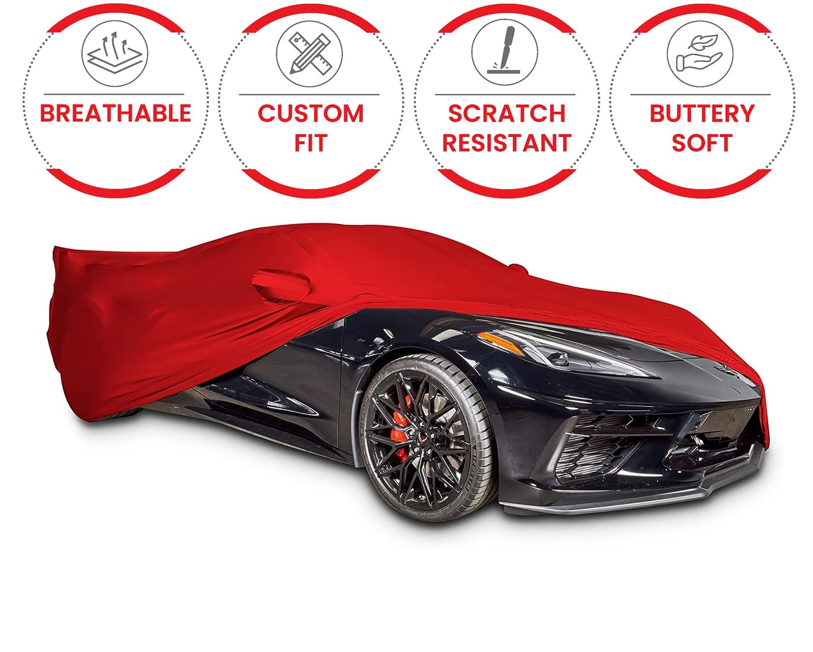 C8 Corvette Indoor Car Cover Ultraguard Stretch Satin - The Ultimate Custom Fit for 2020-2024 Stingray, Z06, Z51, E-Ray Corvette