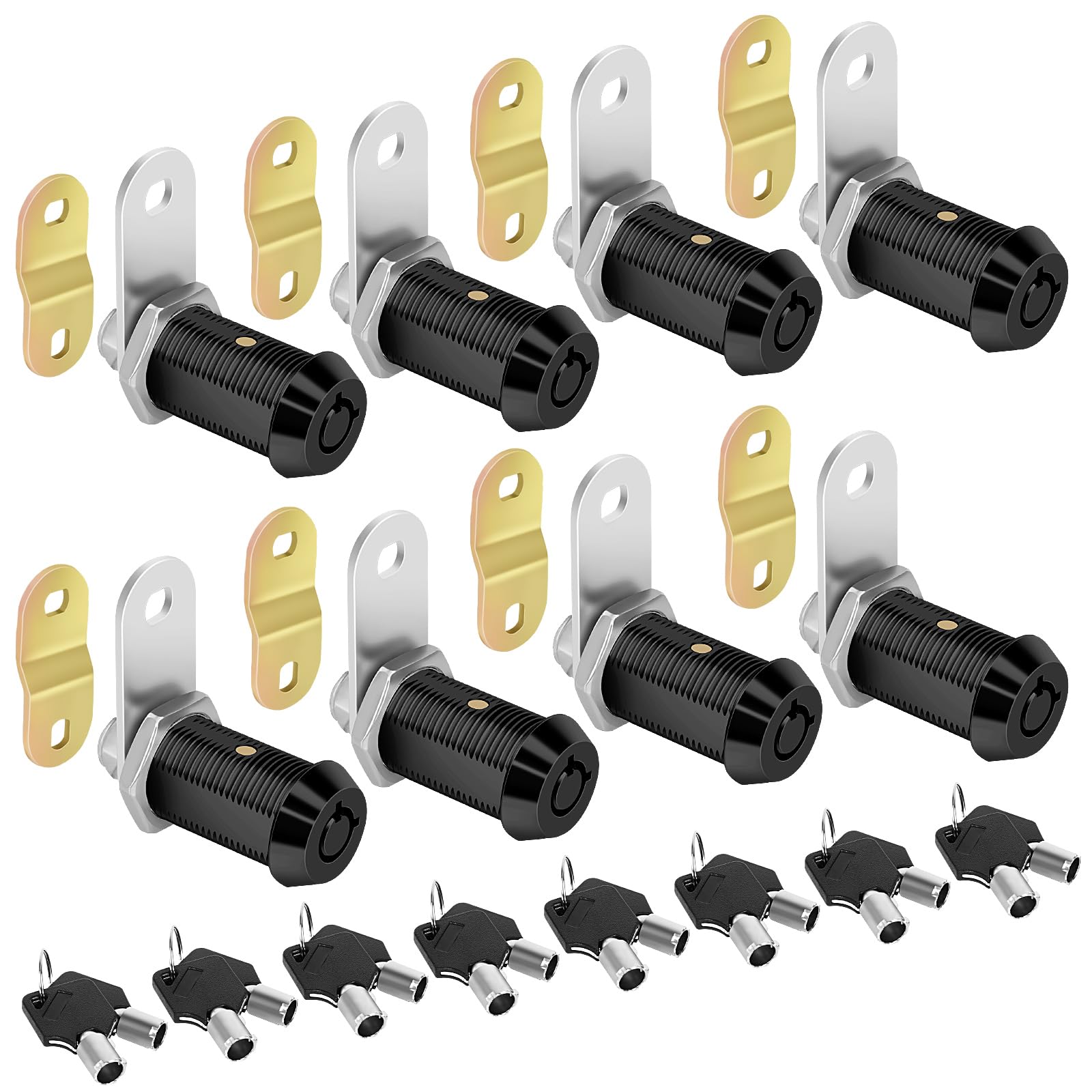 Sartatue Cam Locks RV Storage Lock Keyed Alike, Black Finish Cabinet Lock with keys1-1/8 Cylinder RV Compartment, Camper, Traile