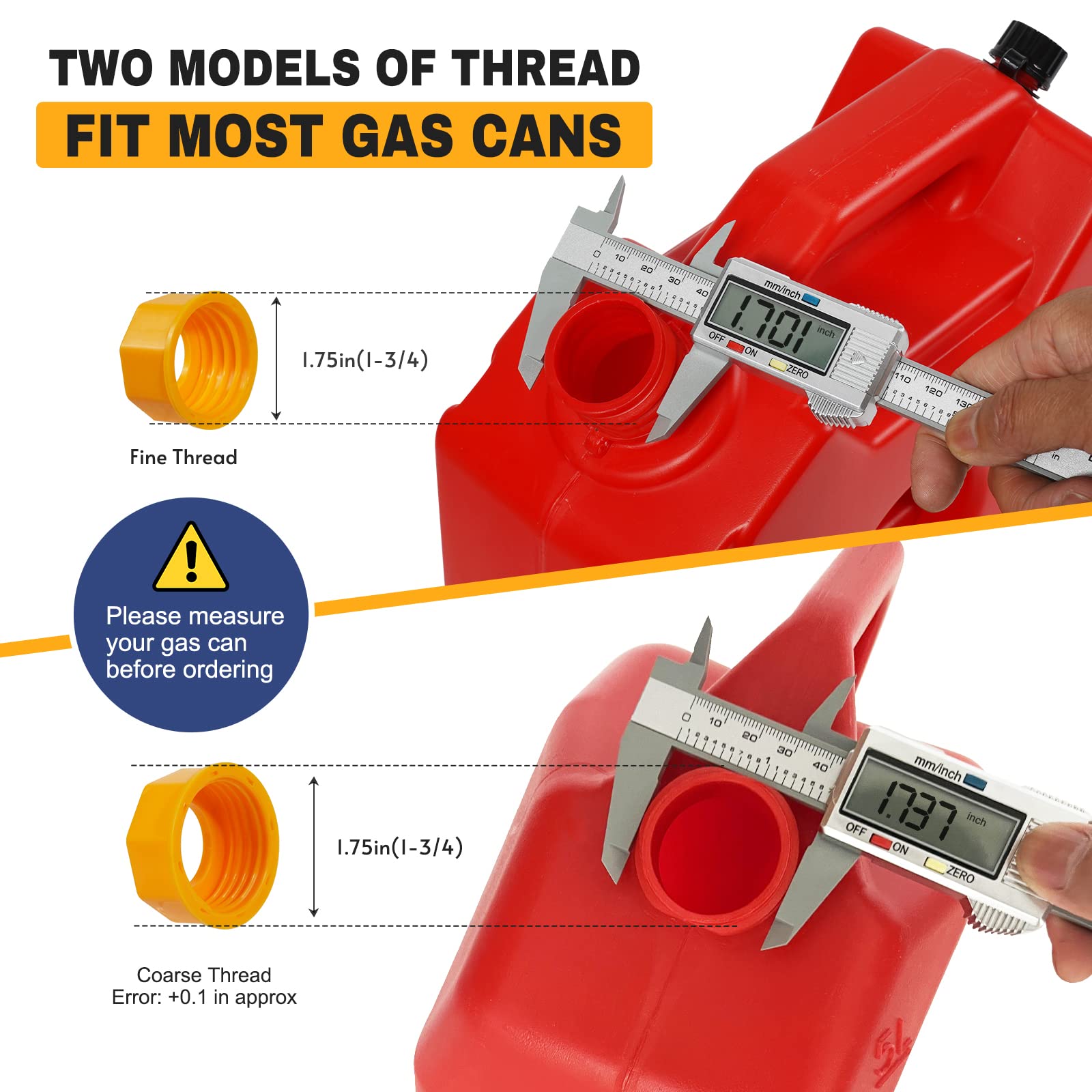 Gas Can Nozzle Replacement Kit,Gas Can Spout Replacement Fits 5 Gallon Gasoline Cans,With Flexible Nozzles,Screw Collar Caps(33
