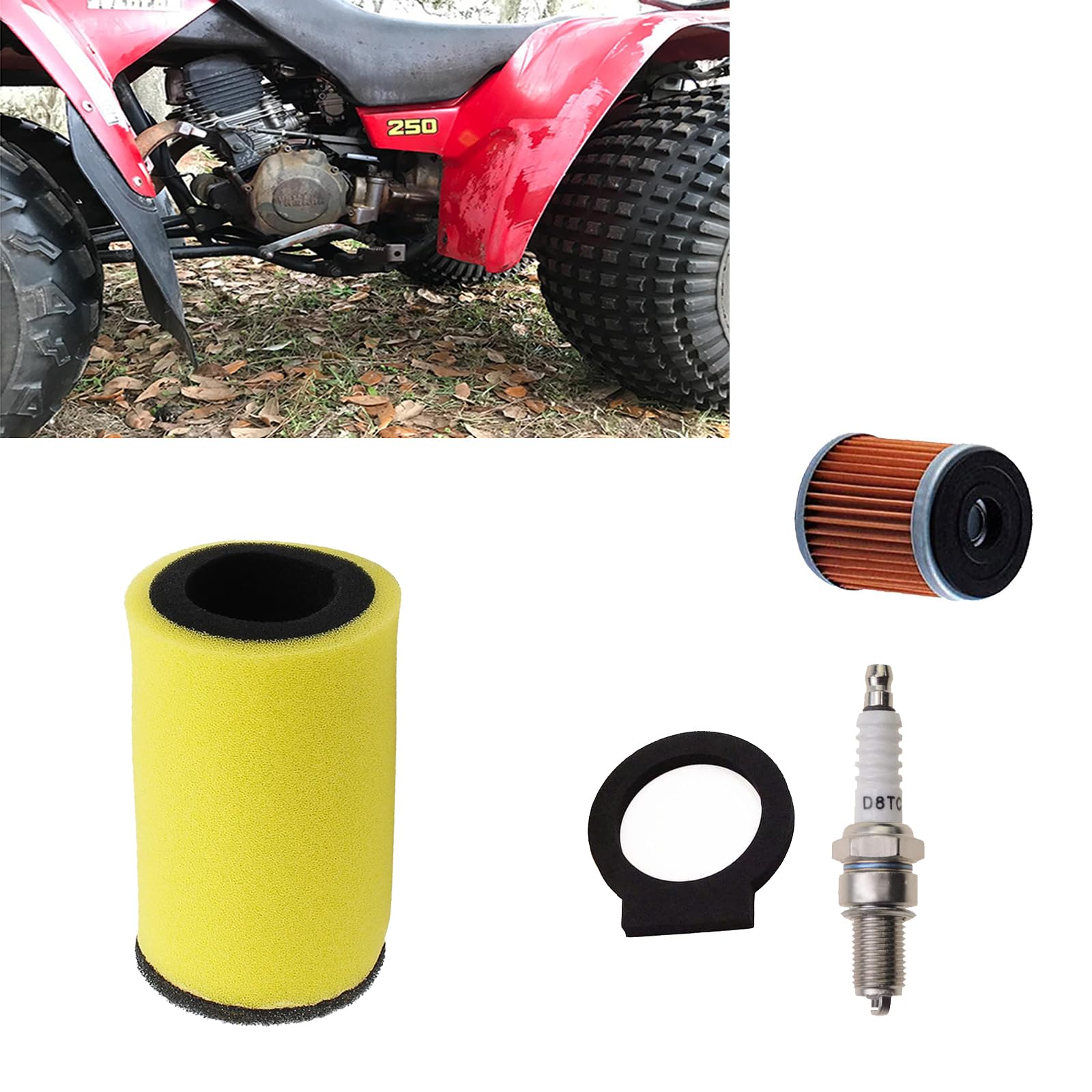 Cdzwj 1Yw-14451-00-00 Air Filter+Oil Filter+ Spark Plug Compatible With Yamaha Timberwolf 250 Yfb250Fw 1994-2000 4X4, Big Bear 3