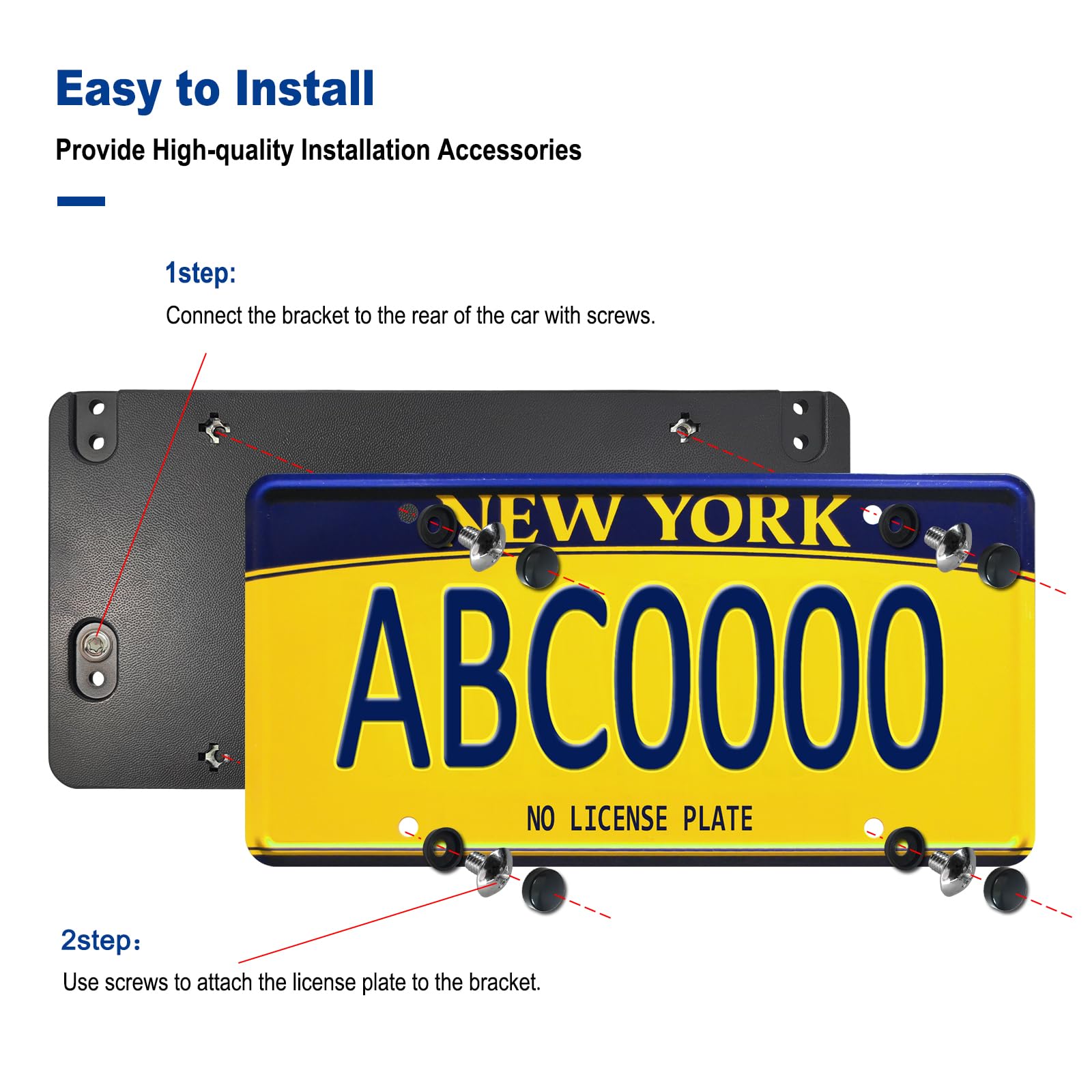 ZXFOOG Rear License Plate Holder Bracket for Mercedes-Benz 2007-2023, Bumper Tailgate Trunk Car Tag Frame Mounting Kit, Replaces