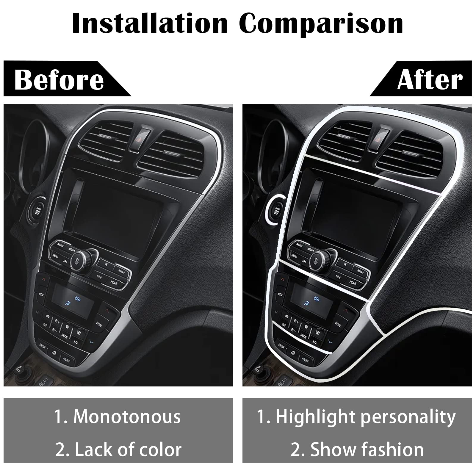 Car Interior Trim Strips,Universal 9.8 Ft Car Electroplating Decoration Styling Door Dashboard, Flexible Interior Trim Accessories With Installing Tool(Silver)